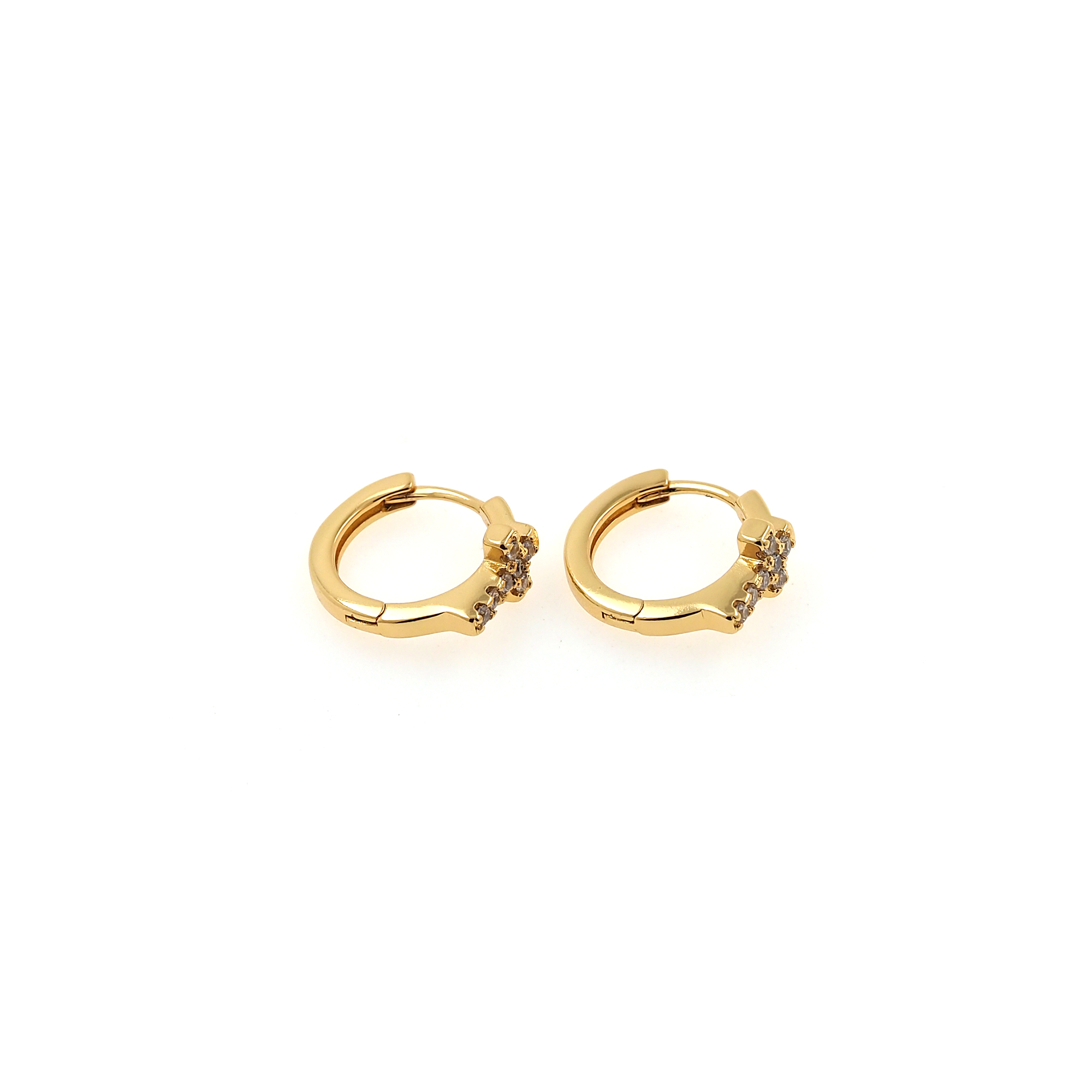 18K Gold Filled Cross Hoop Earrings,Religious Hoops,CZ Cross Hoops,Minimalist Earrings,Gold Hoops