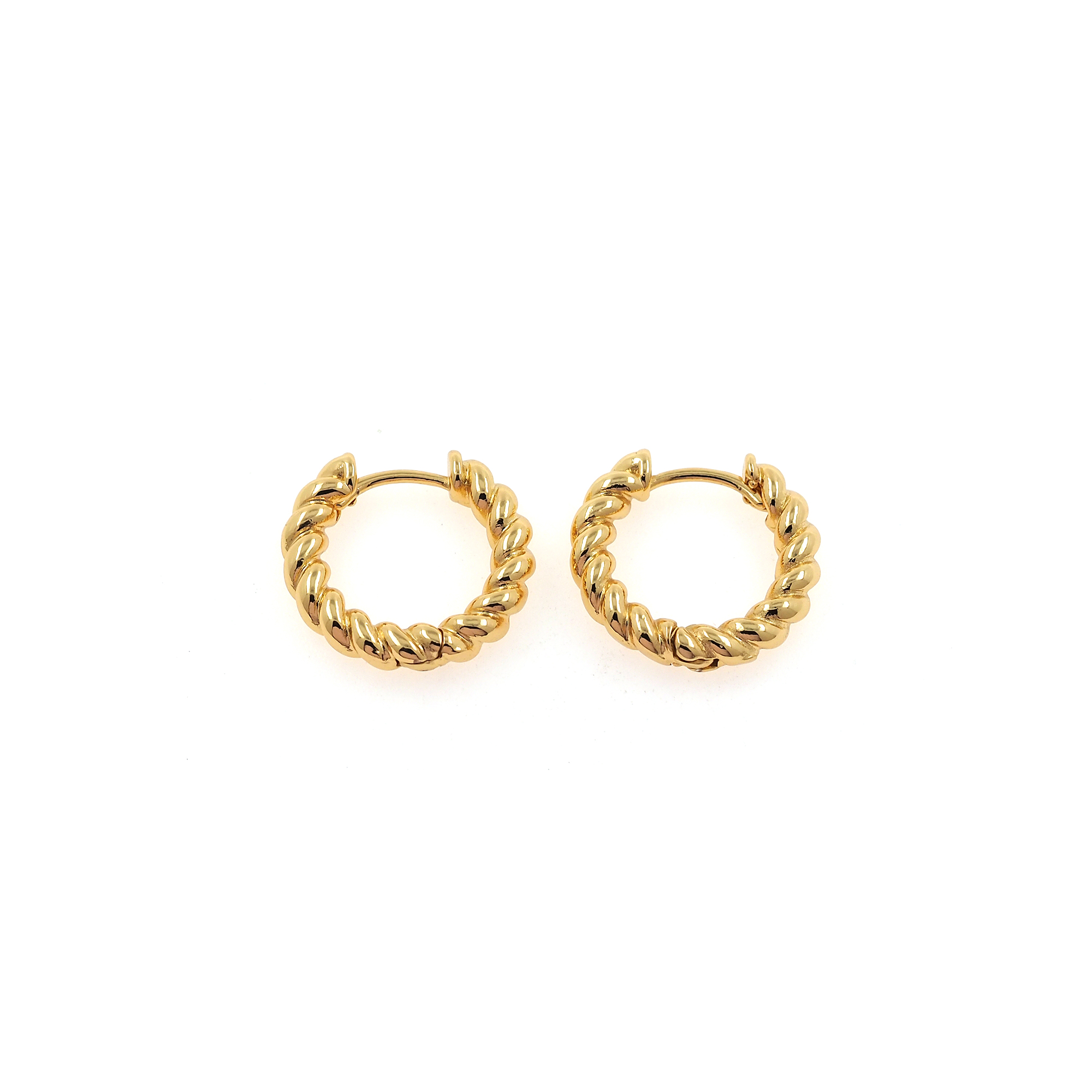 18K Gold Filled Thick Hoops Earrings,Twisted Hoops,Gold Huggies Hoop Earrings,Minimalist Earrings