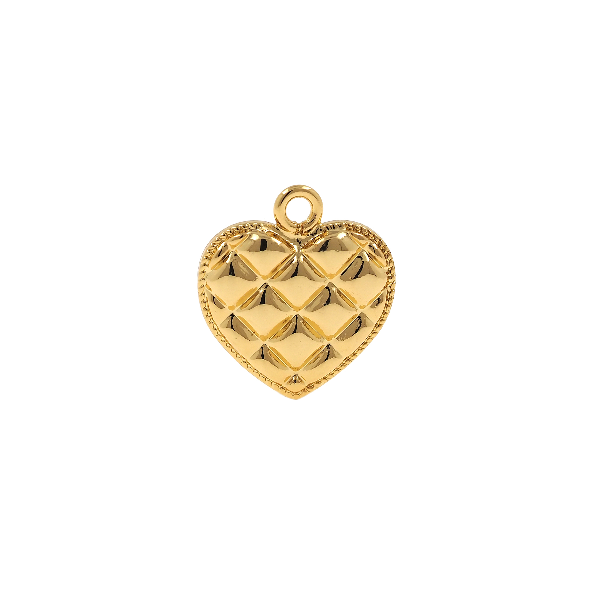 18K Gold Filled Heart Pendant,Round Charm,Square Earrings Necklace for DIY Jewelry Making Supply