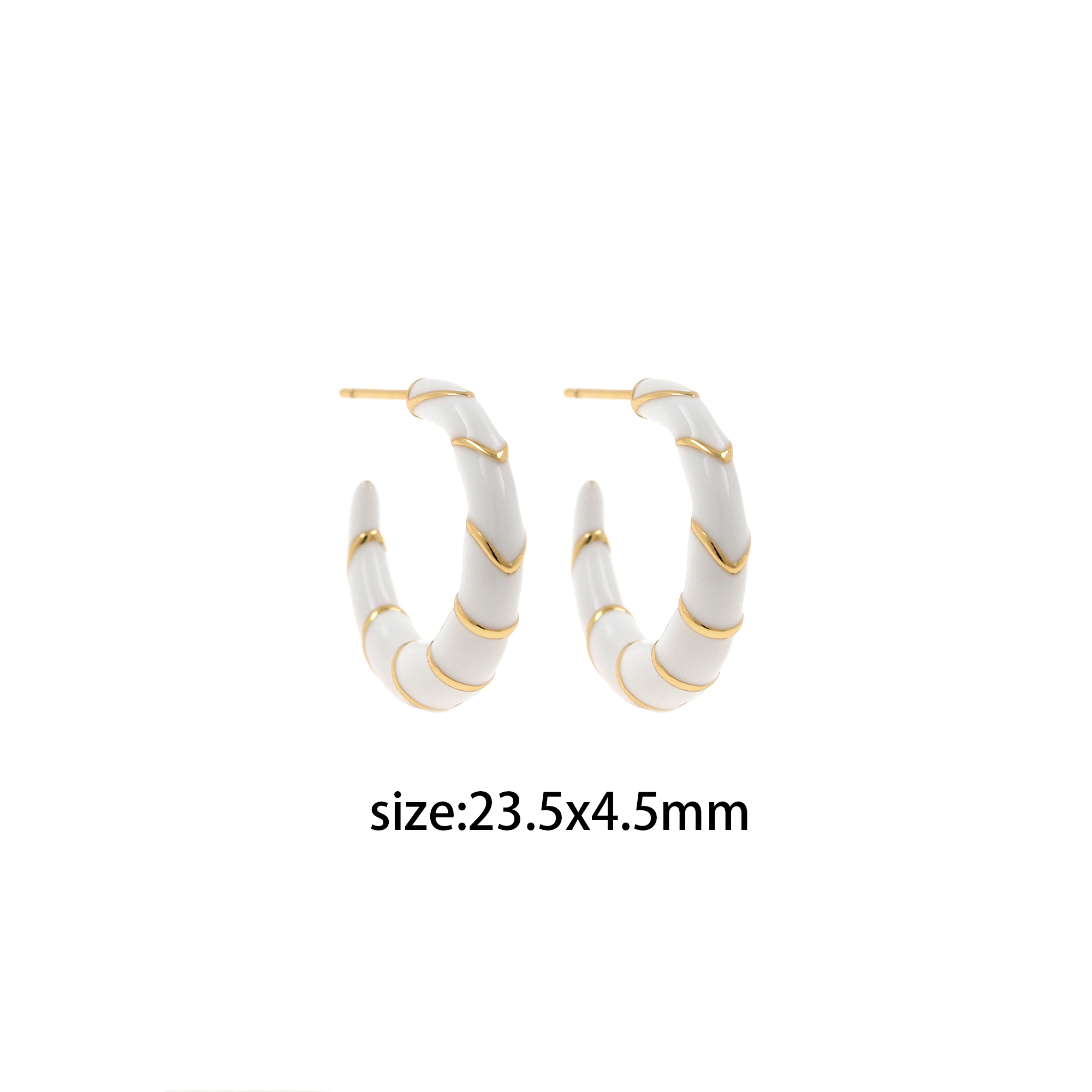 18K Gold Filled Enamel Earrings,Thin Enamel Hoops,Minimalist Earrings,Gold Hoop Earrings,Gift for Her