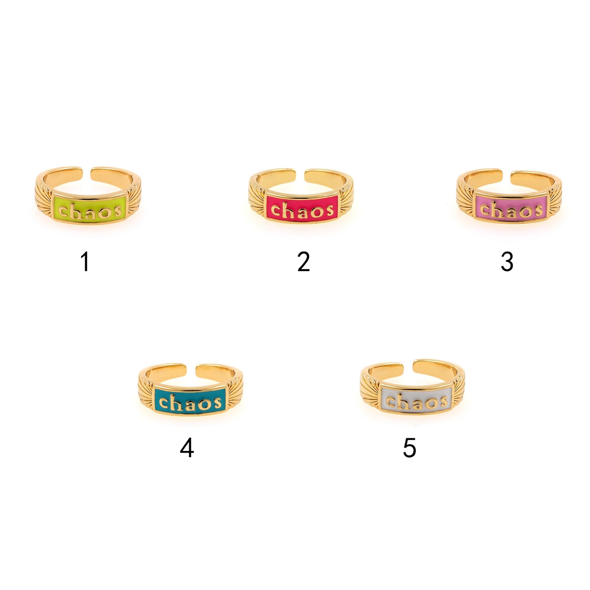 18K Gold Filled Chaos Rings,Enamel Ring,Adjustable Ring,Minimalist Ring,Open Ring