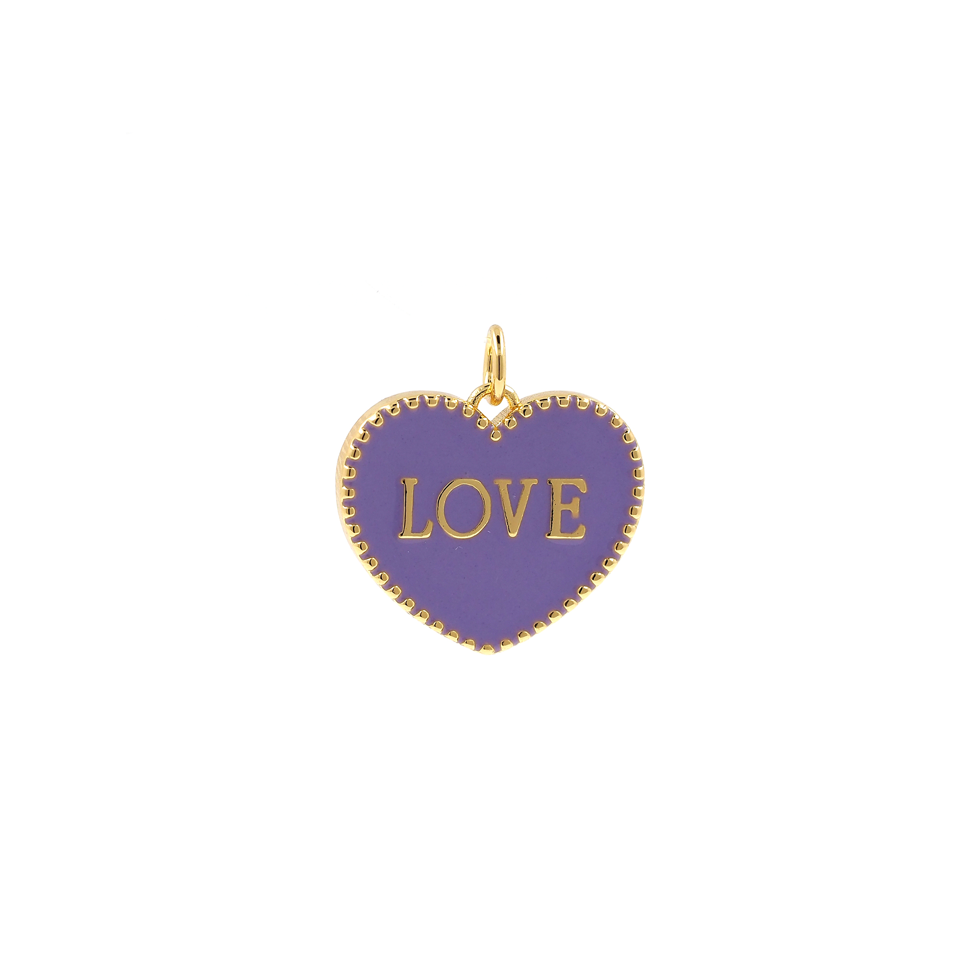 18K Gold Filled Heart Pendant,Enamel Love Heart Charm Earrings Necklace for DIY Jewelry Making Supply