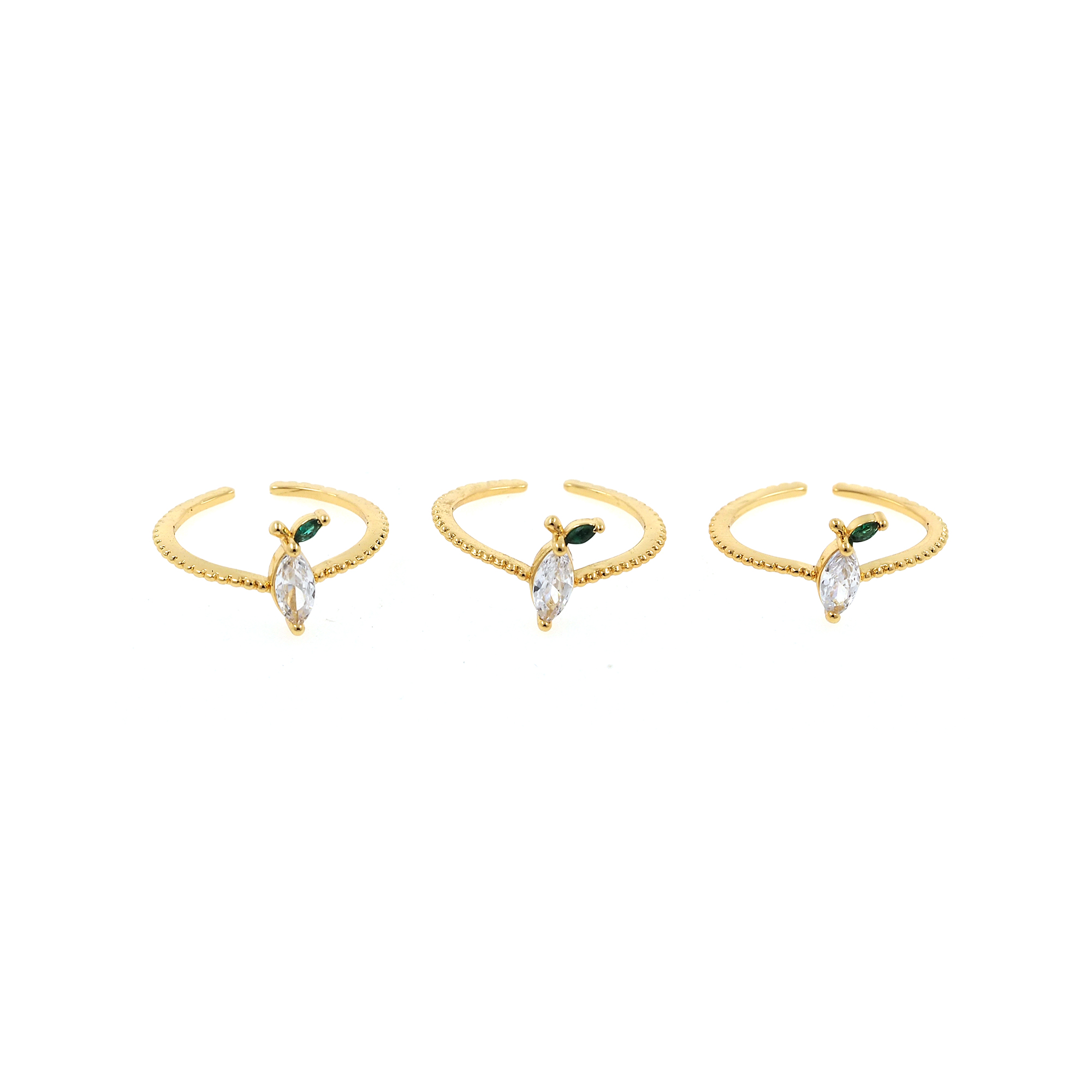 18K Gold Filled Fruit Ring,CZ Ring,Thin Rings,Adjustable Ring,Minimalist Ring,Open Ring