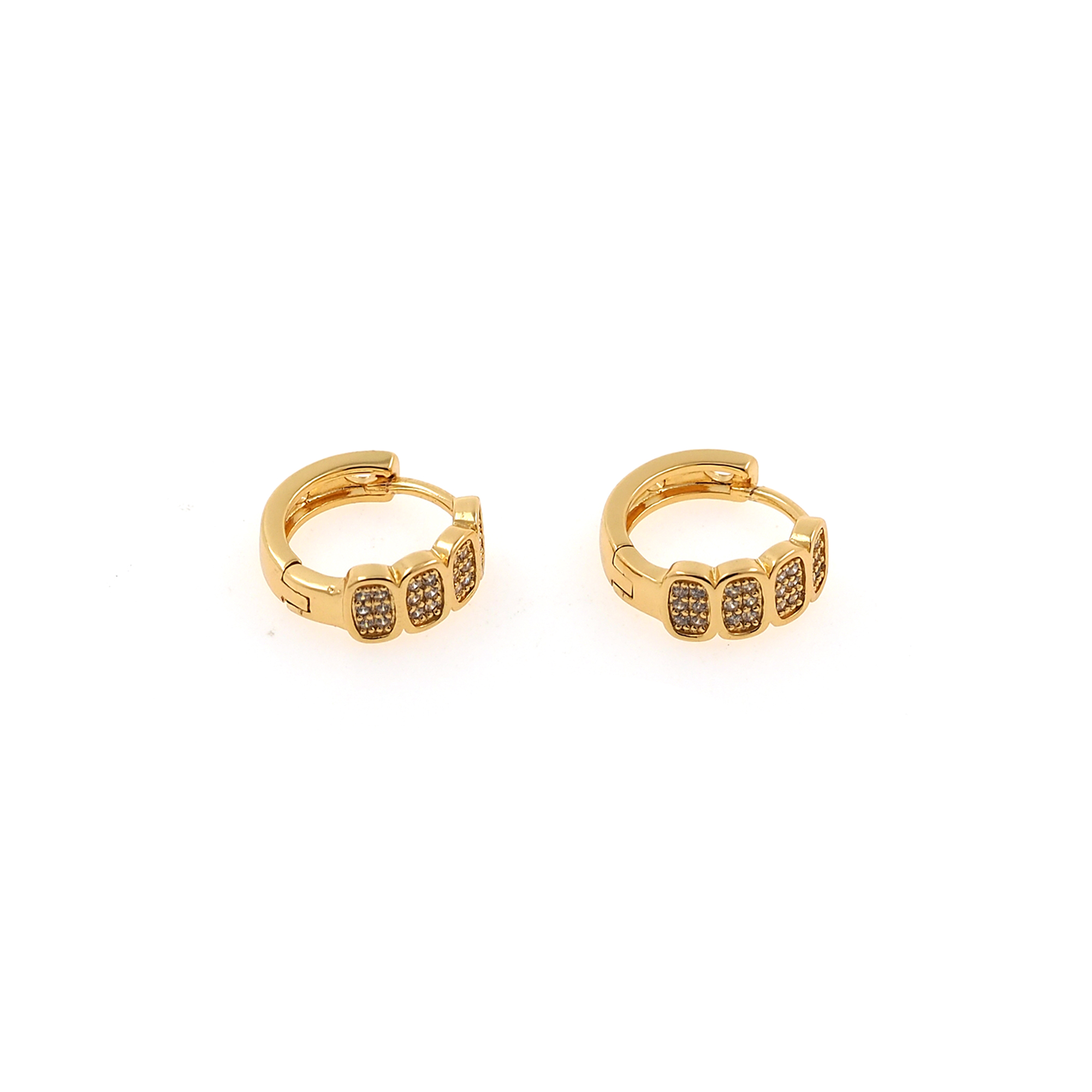 18K Gold Filled Thick Hoops Earrings,Zirconia Hoop,Gold Huggies Hoop Earrings,Minimalist Earrings