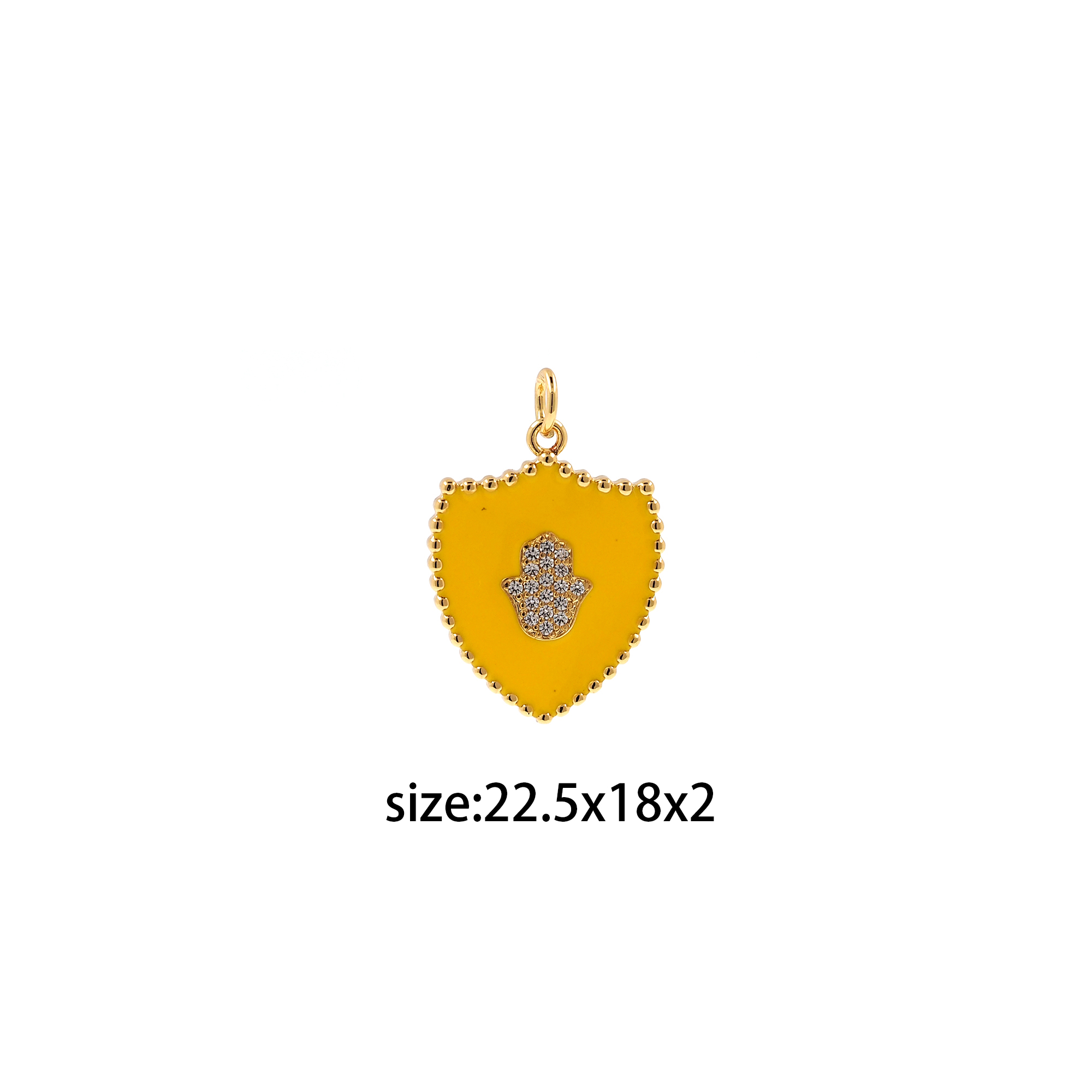 Enamel Hamsa Pendant,18K Gold Filled Hamsa Charm Earrings Necklace for DIY Jewelry Making Supply