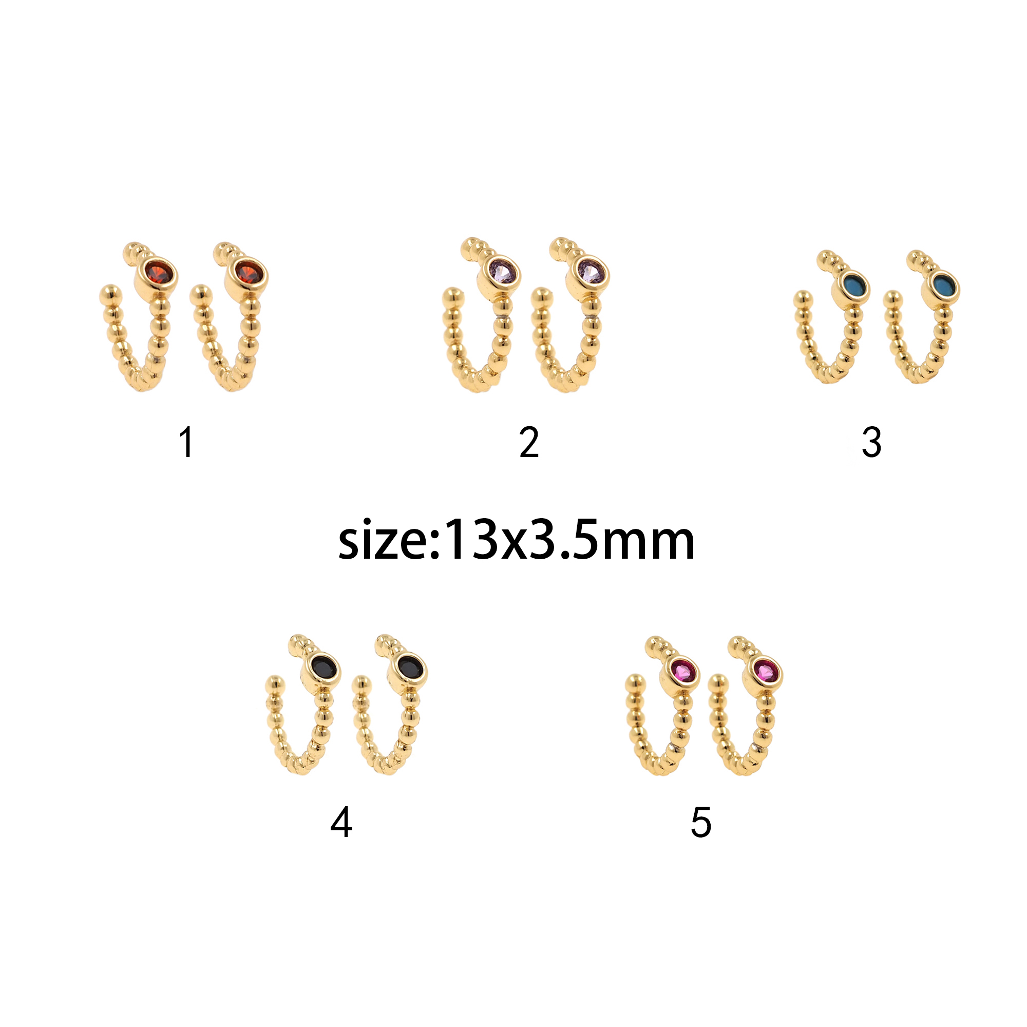 18K Gold Filled Ear Clip Earrings,CZ Ear Clips,Clip on Earrings,Minimalist Ear Cuff