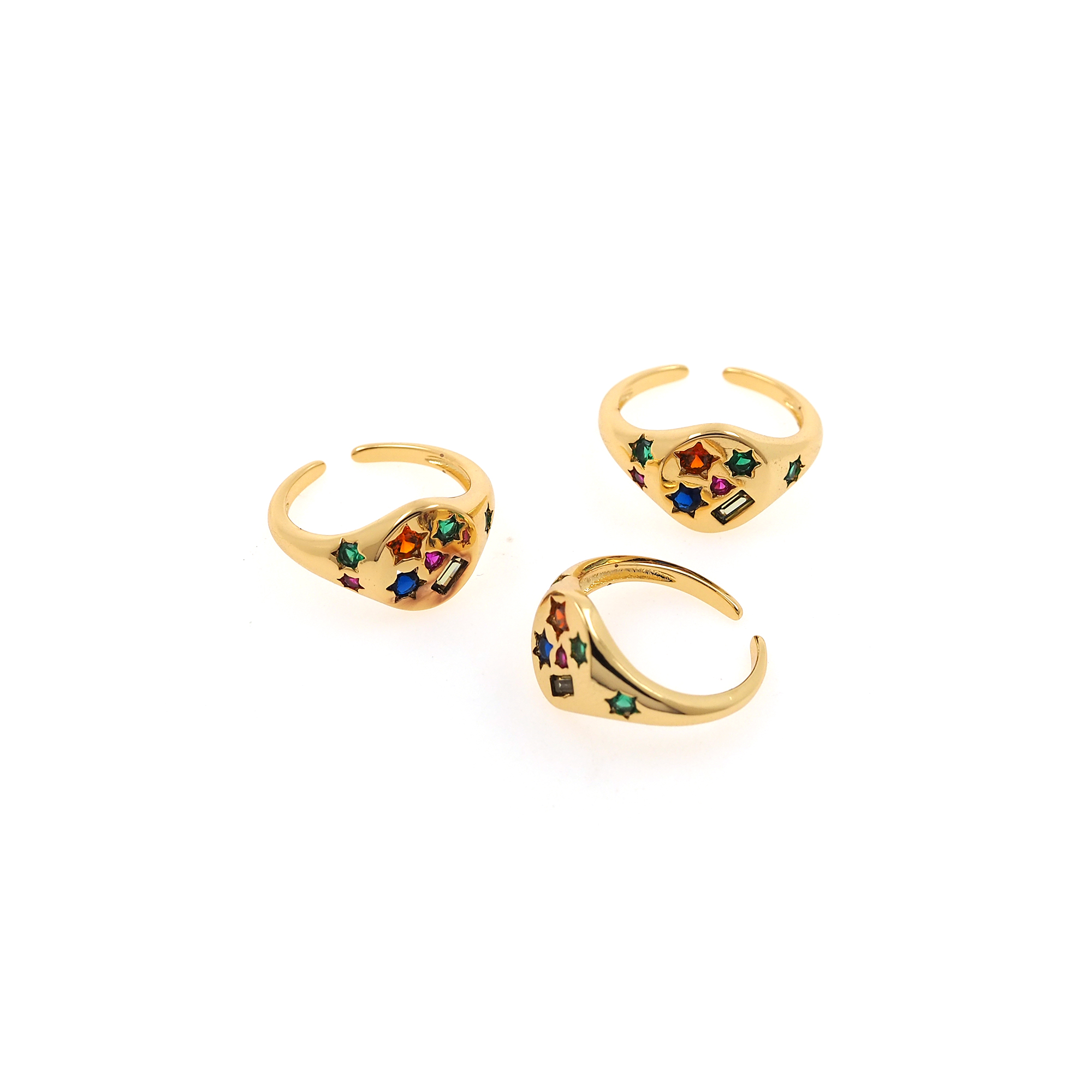 18K Gold Filled Star Ring,CZ Ring,Thick Rings,Adjustable Ring,Dainty Ring,Open Ring