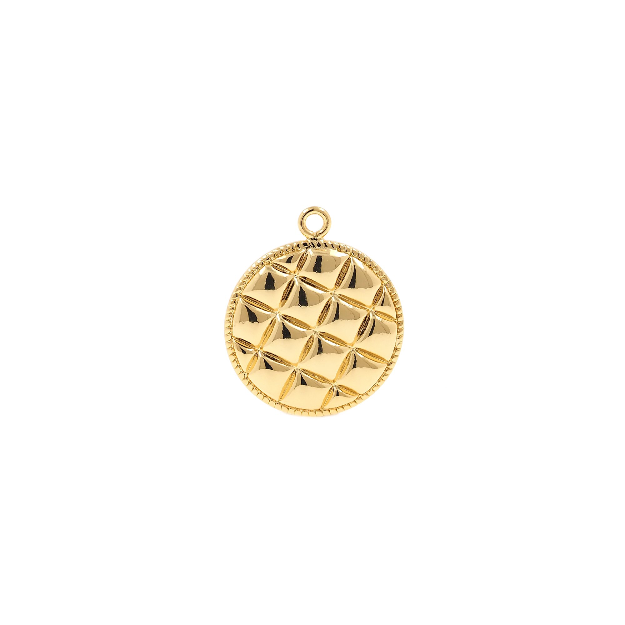 18K Gold Filled Heart Pendant,Round Charm,Square Earrings Necklace for DIY Jewelry Making Supply