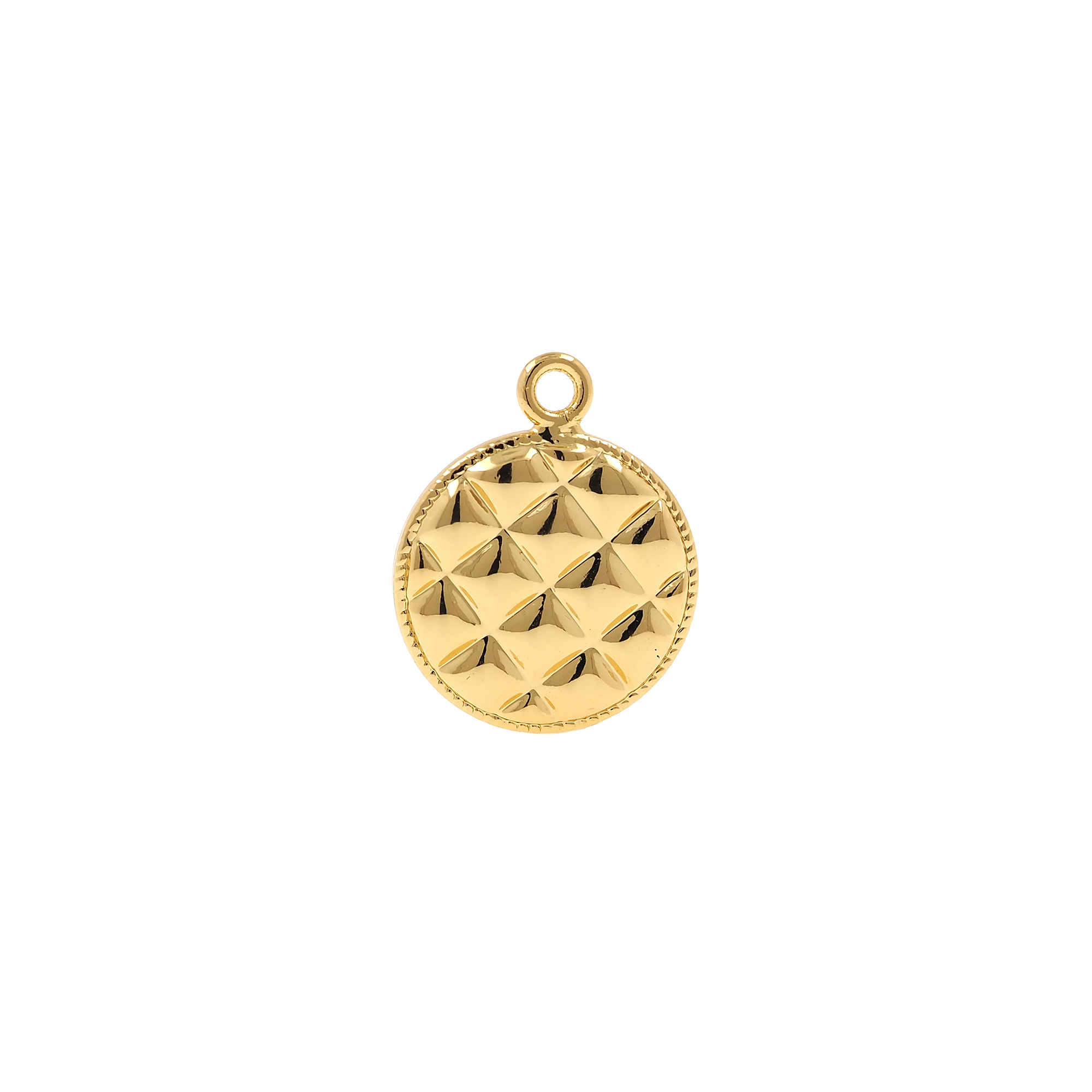 18K Gold Filled Heart Pendant,Round Charm,Square Earrings Necklace for DIY Jewelry Making Supply