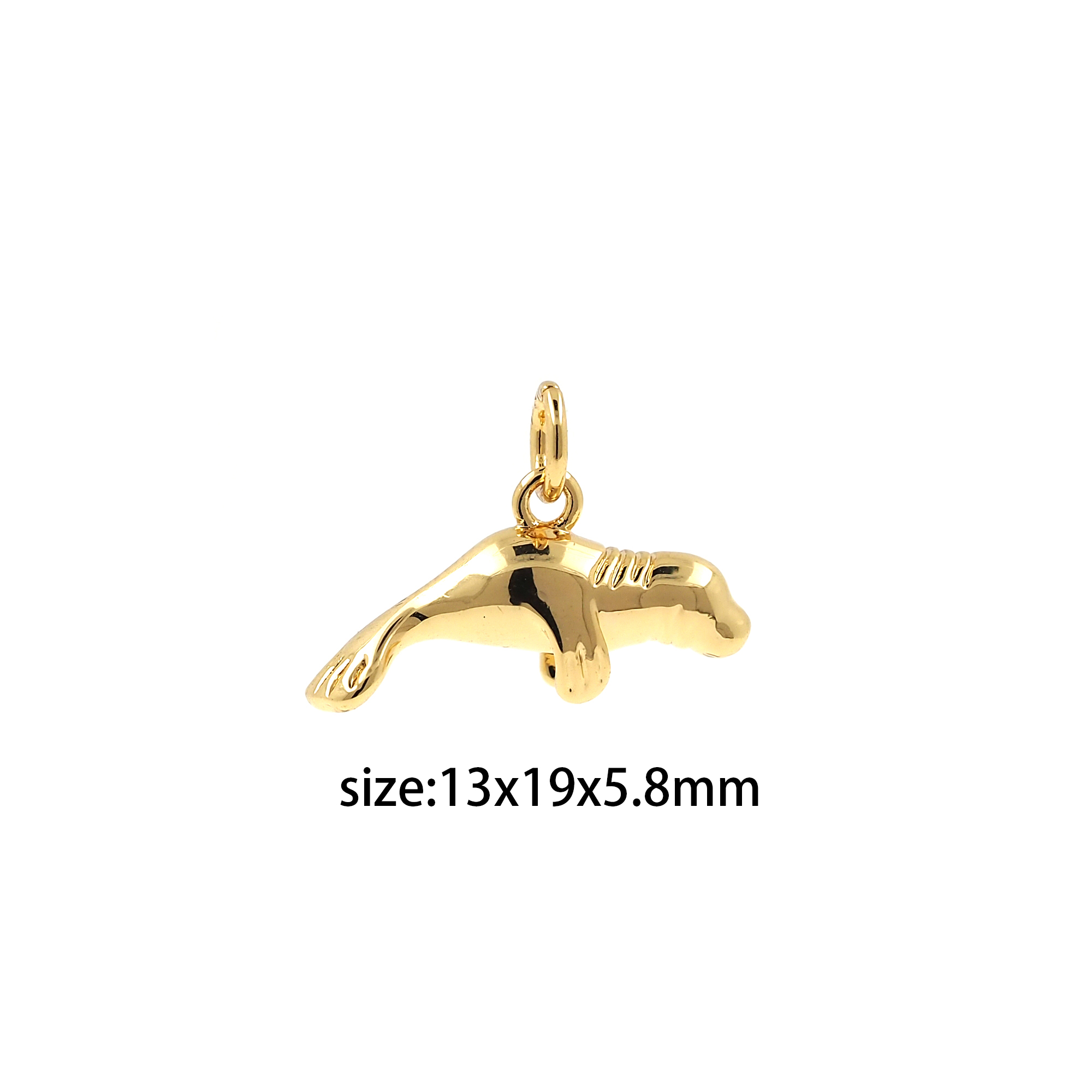 18K Gold Filled Seal Pendant,Cute Seal Charm Earrings Necklace for DIY Jewelry Making Supply