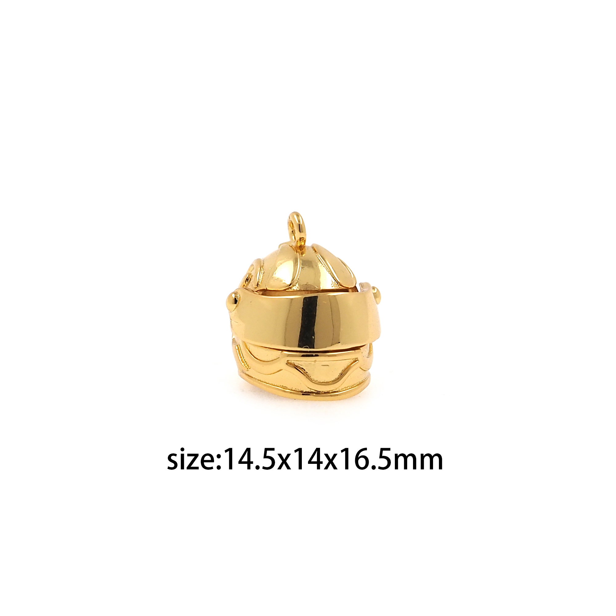 18K Gold Filled Helmet Pendant,Dainty Helmet Charm Earrings Necklace for DIY Jewelry Making Supply