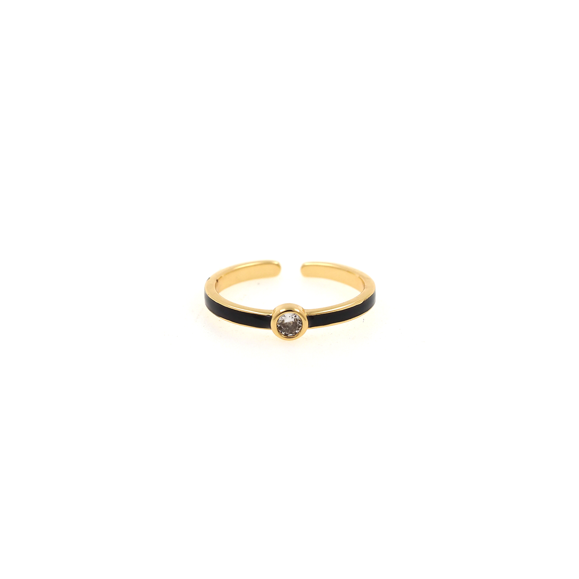 18K Gold Filled CZ Rings,Thin Ring,Enamel Ring,Adjustable Ring,Minimalist Ring,Open Ring