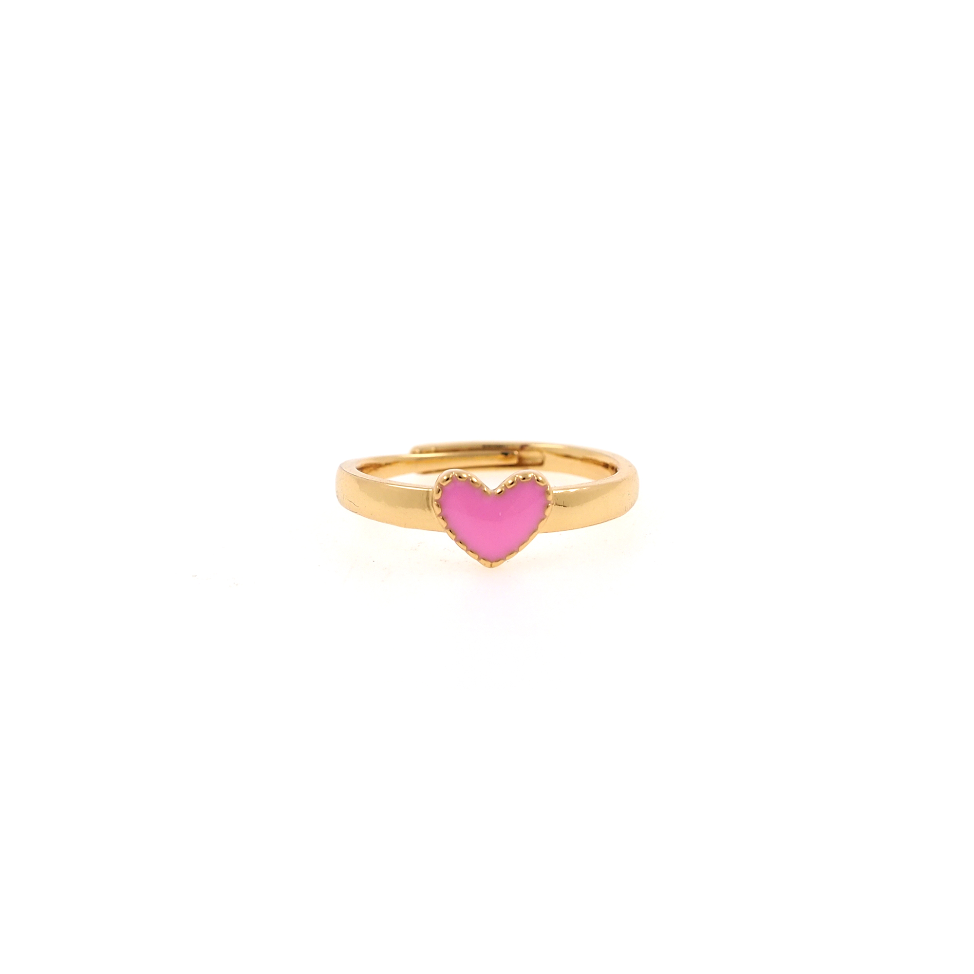 18K Gold Filled Heart Rings,Enamel Rings,Adjustable Ring,Minimalist Ring,Open Ring