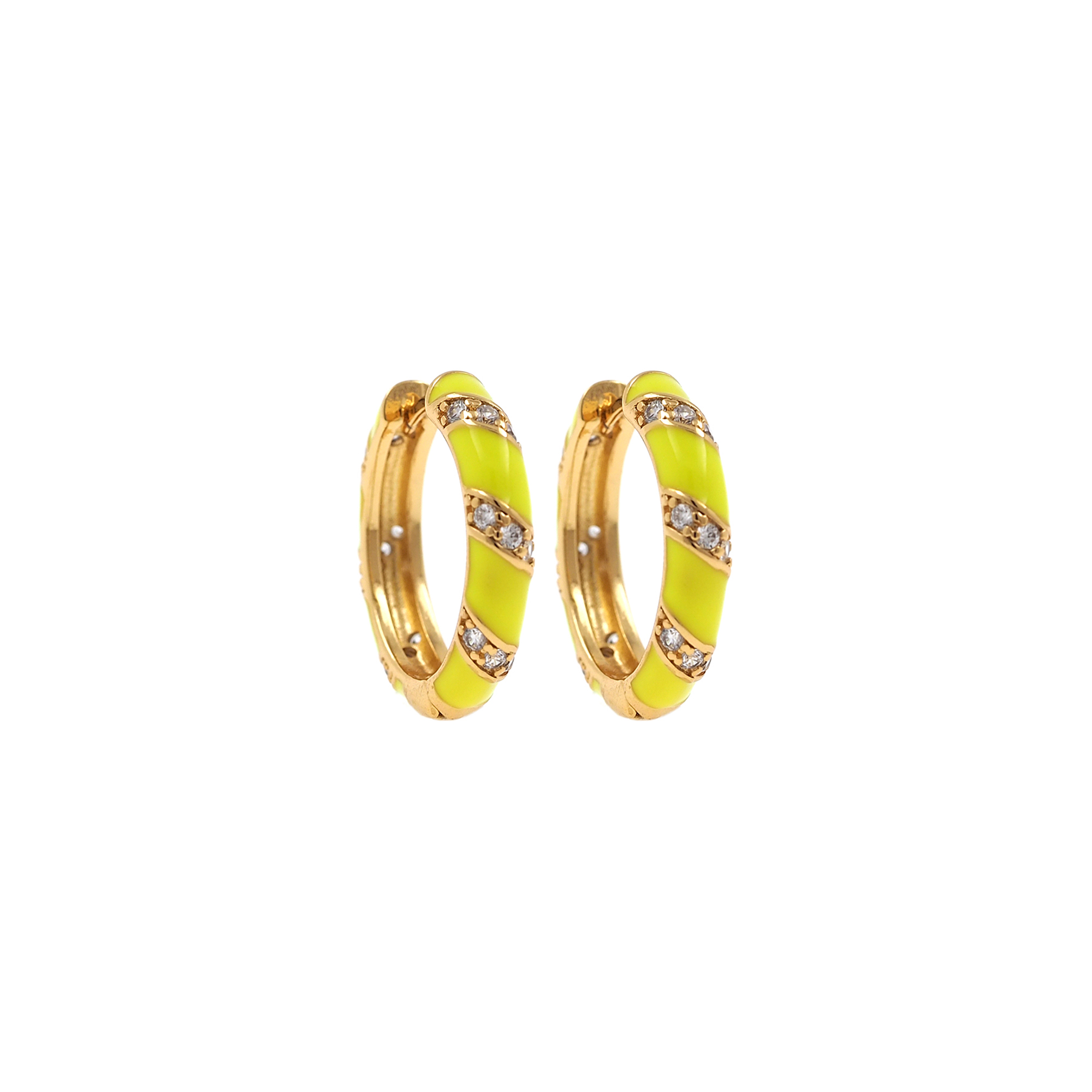18K Gold Filled Round CZ Hoops,Colorful Enamel Earrings,Minimalist Enamel Earrings,Gold Hoop Earrings,Huggie Earrings