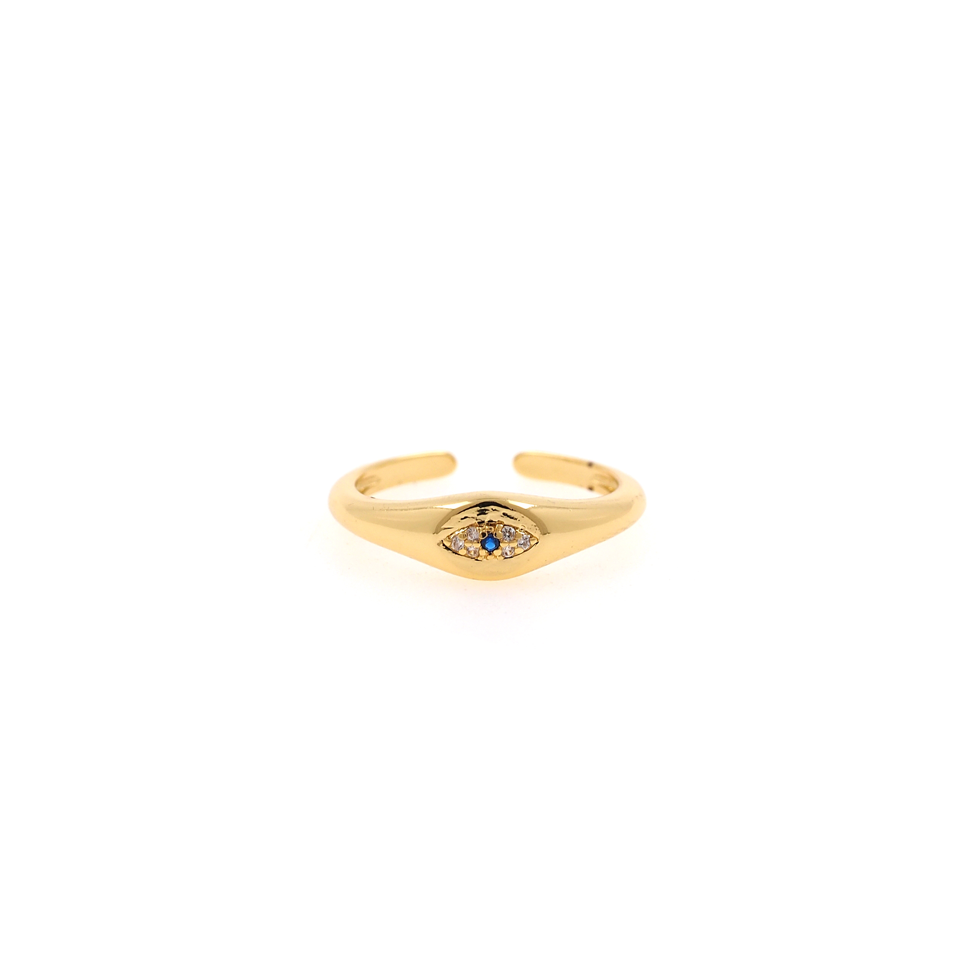 18K Gold Filled Evil Eye Rings,CZ Rings,Adjustable Ring,Minimalist Ring,Open Ring