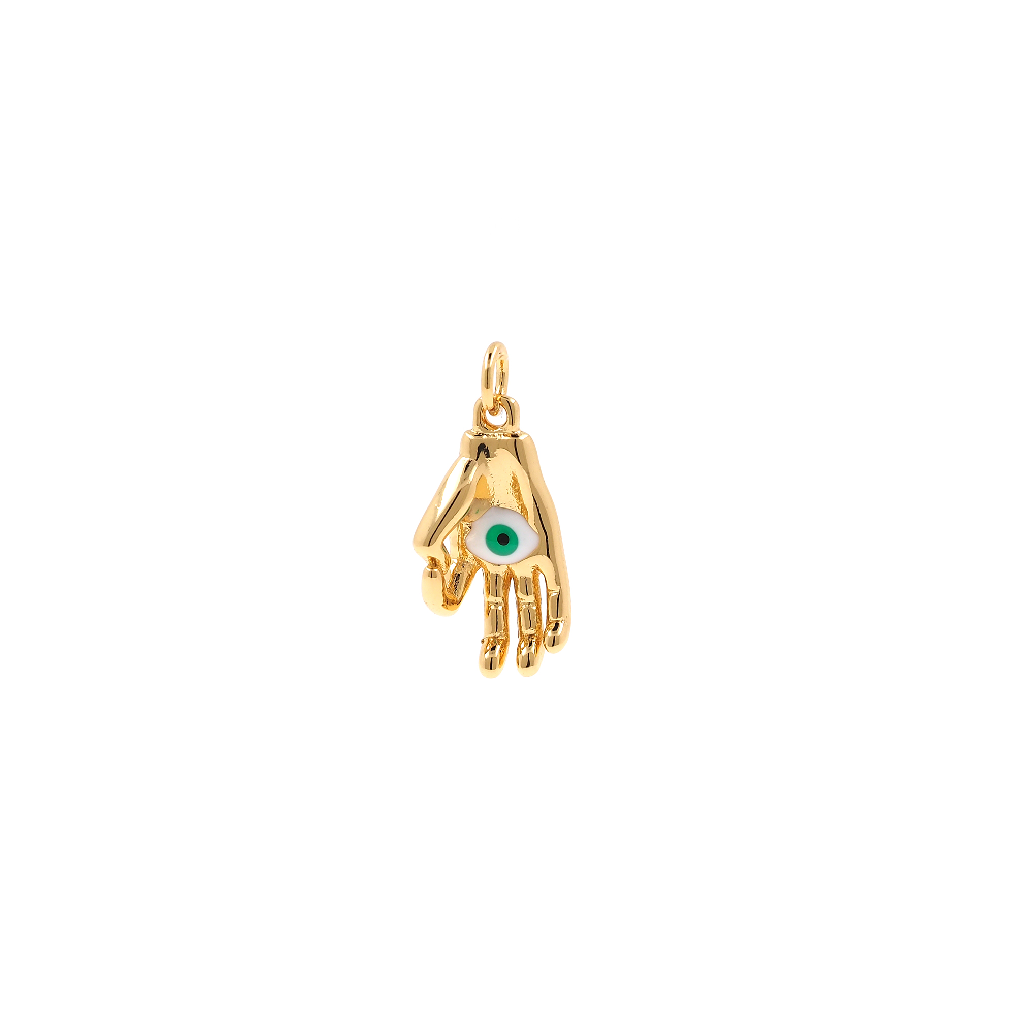 18K Gold Filled Hamsa Pendant,Dainty Hamsa Charm Earrings Necklace for DIY Jewelry Making Supply
