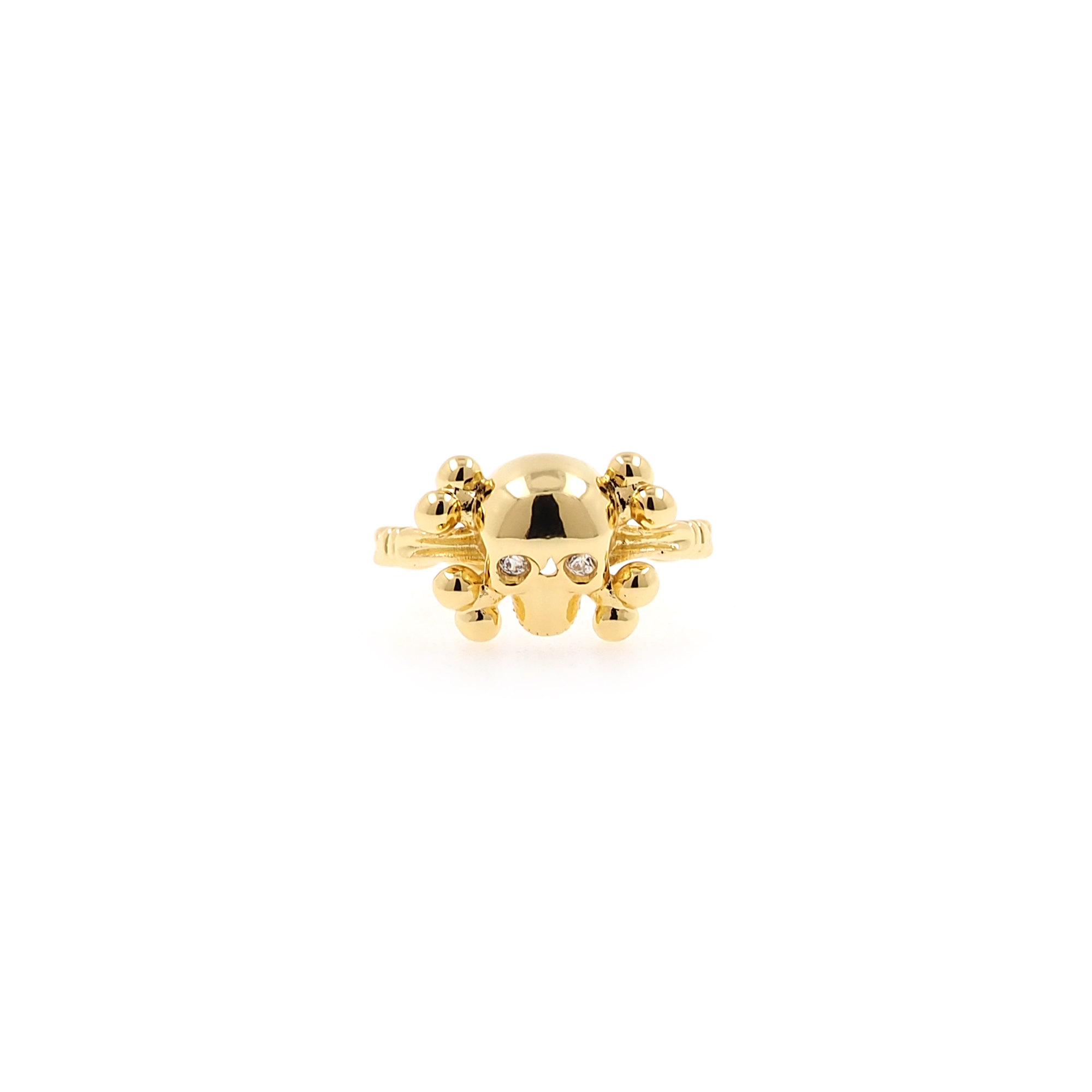 18K Gold Filled Skull Rings,CZ Rings,Stackable Ring,Adjustable Ring,Minimalist Ring,Open Ring