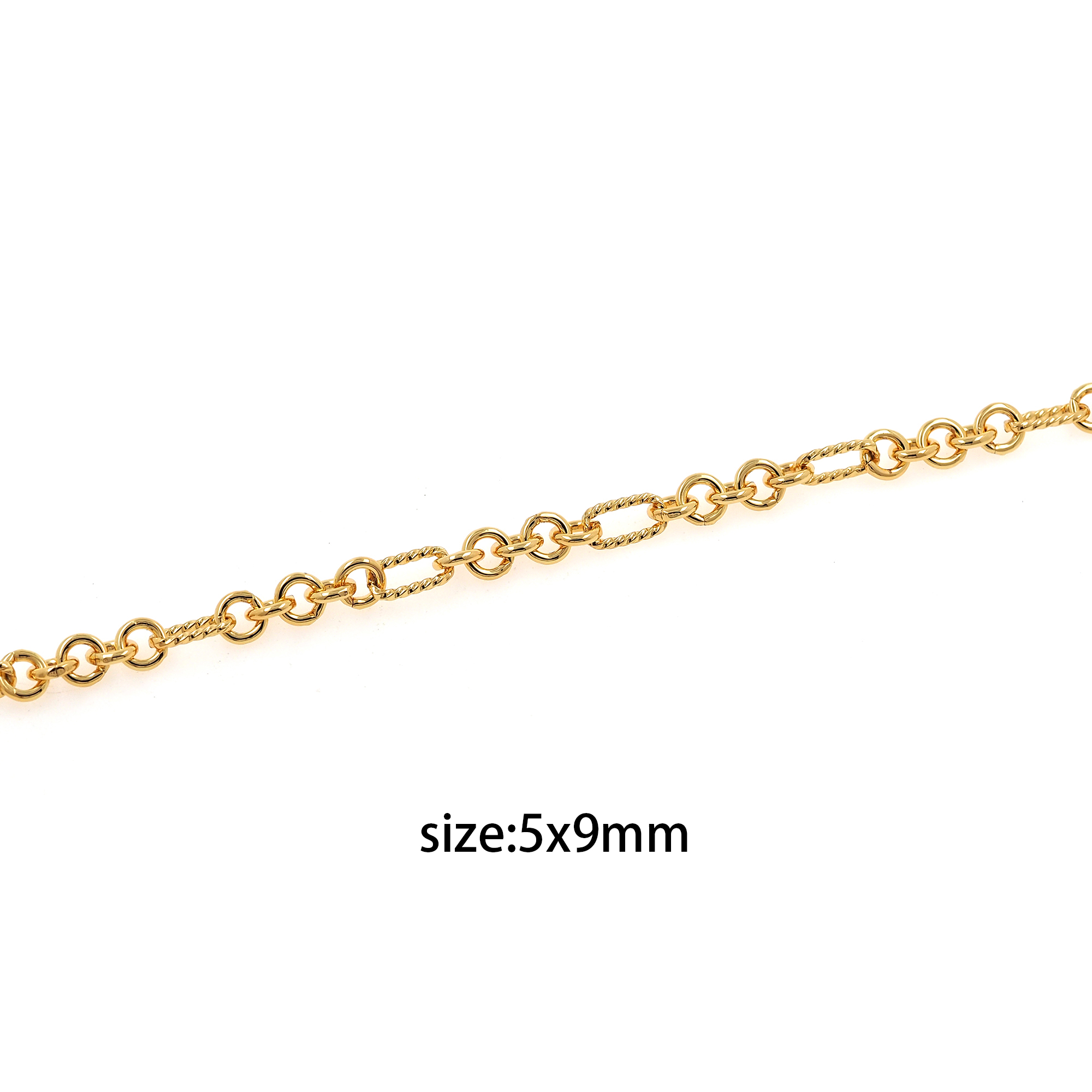 18K Gold Filled Cable Chain Necklace,Dainty Link Chain,Gold Twist Chain Necklace for Women DIY Jewelry Making Supply