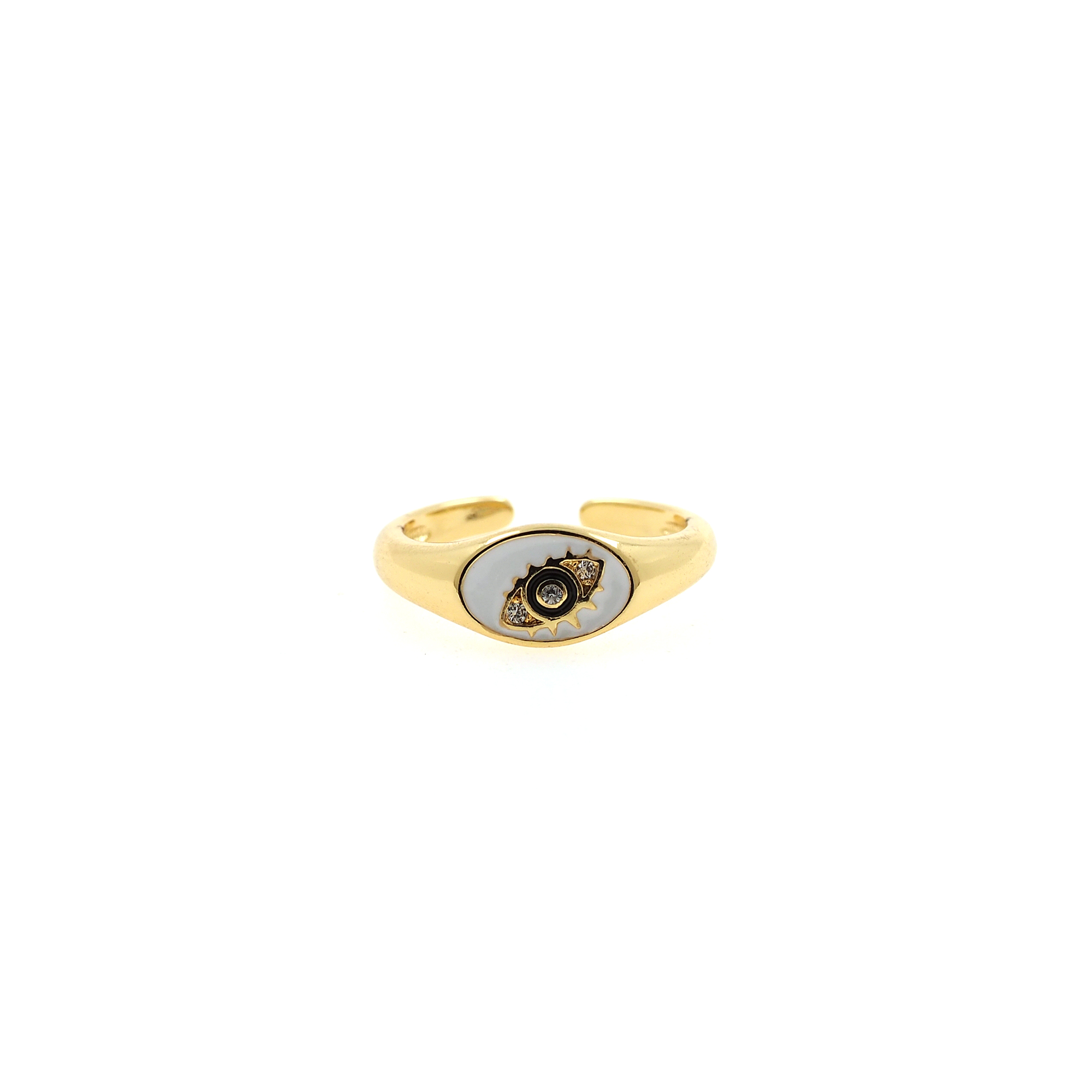 18K Gold Filled Evil Eye Rings,Enamel Evil Eye Rings,Adjustable Ring,Minimalist Ring,Open Ring