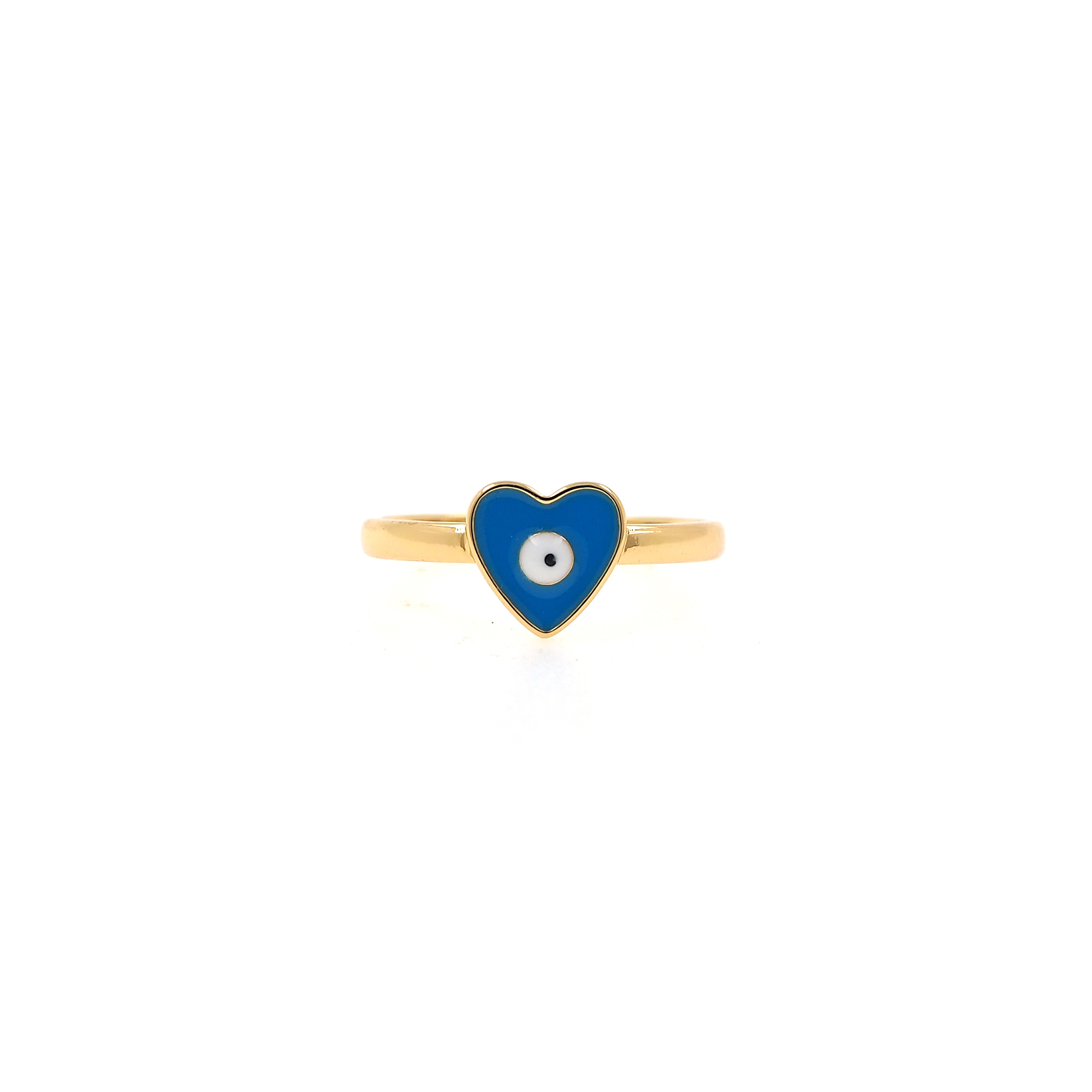 18K Gold Filled Heart Eye Rings,Enamel Evil Eye Rings,Adjustable Ring,Minimalist Ring,Open Ring