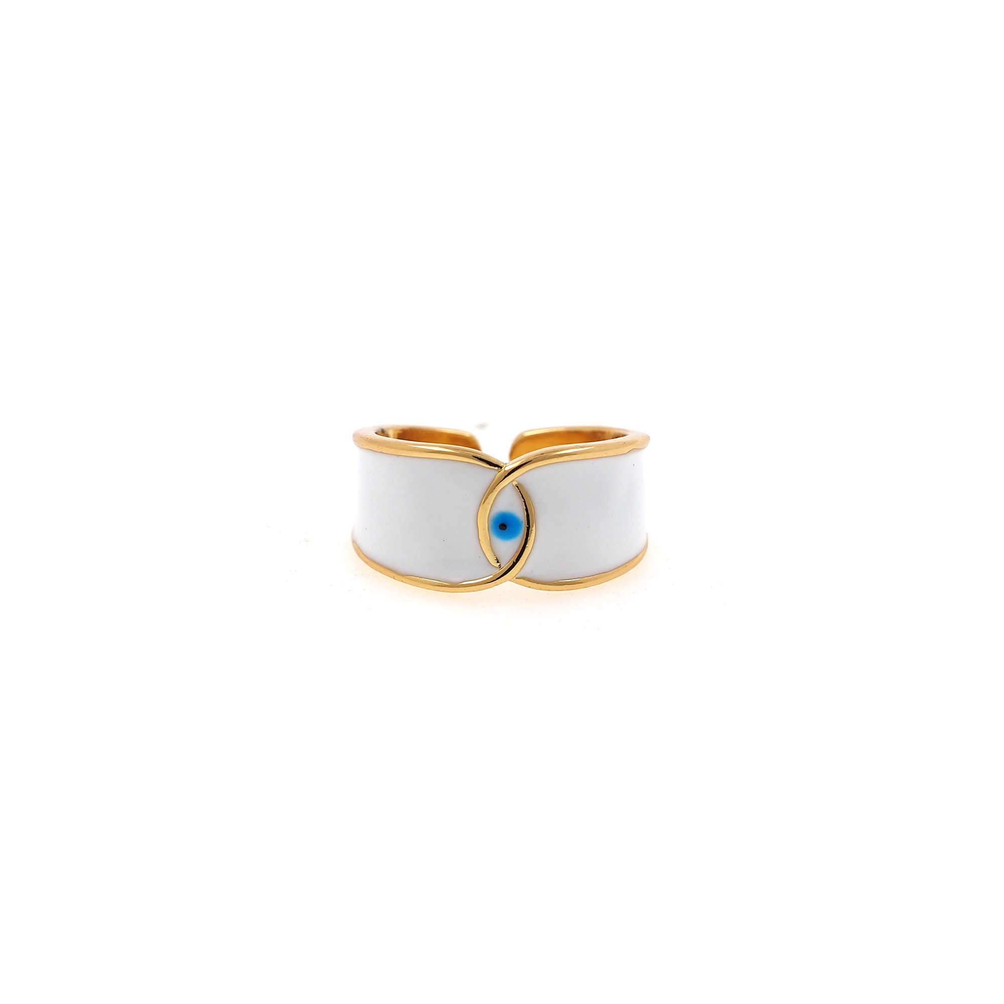 18K Gold Filled Evil Eye Rings,Enamel Evil Eye Rings,Adjustable Ring,Minimalist Ring,Open Ring