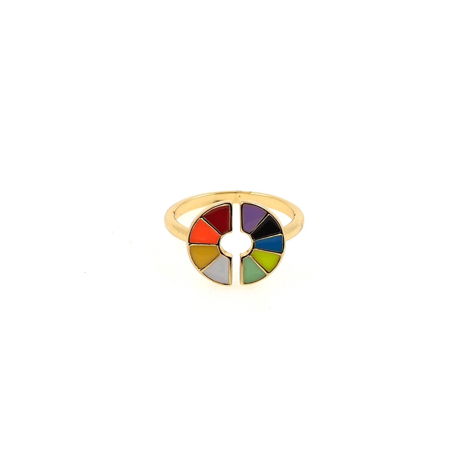 18K Gold Filled Palette Rings,Enamel Rings,Adjustable Ring,Minimalist Ring,Open Ring