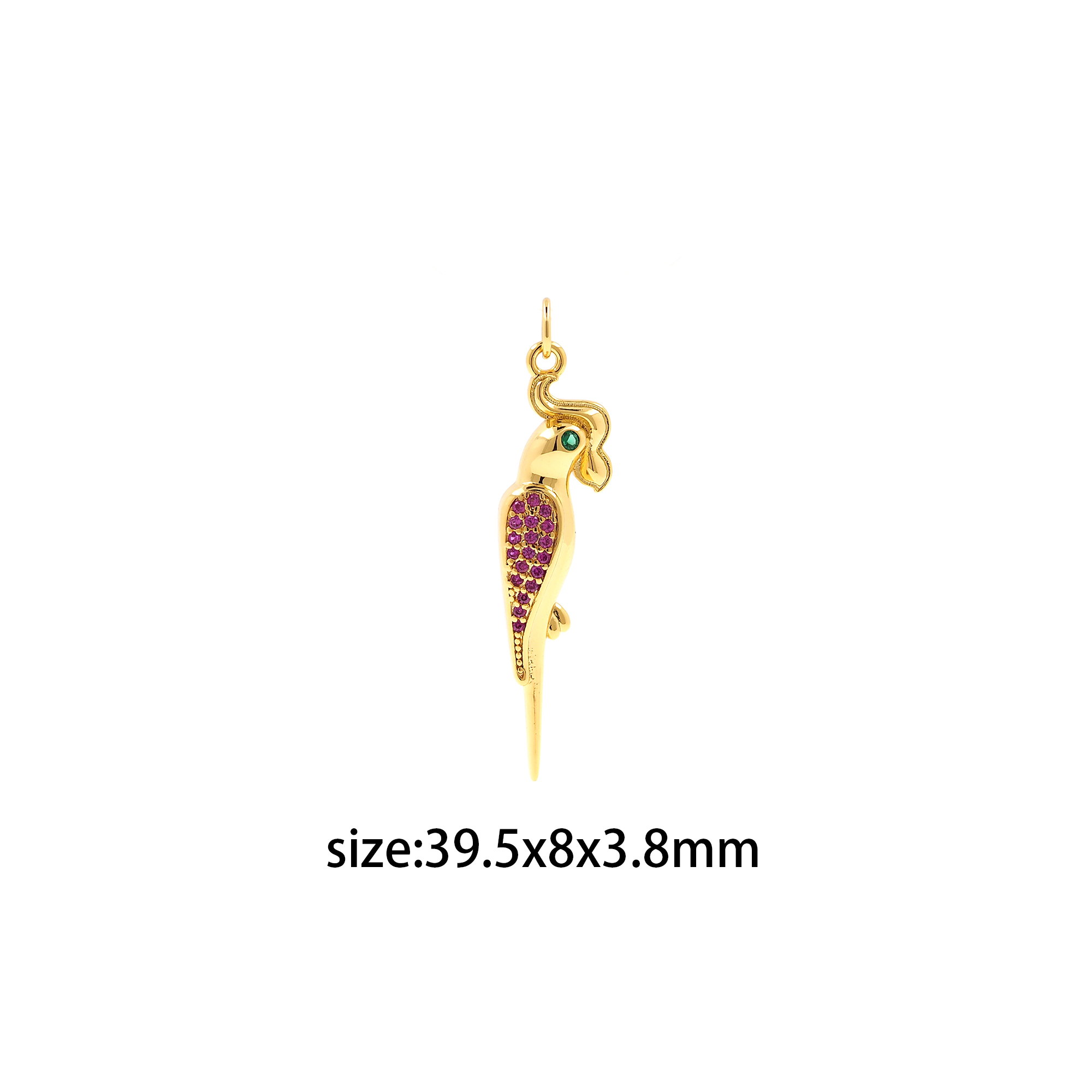 18K Gold Filled Bird Pendant,CZ Micro Pave Bird Charm Earrings Necklace for DIY Jewelry Making Supply