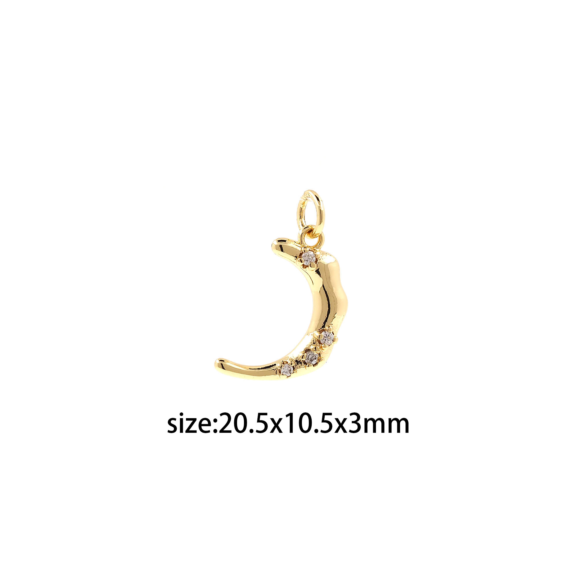 Celestial Pendant,18K Gold Filled Moon Charm Earrings Necklace for DIY Jewelry Making Supply