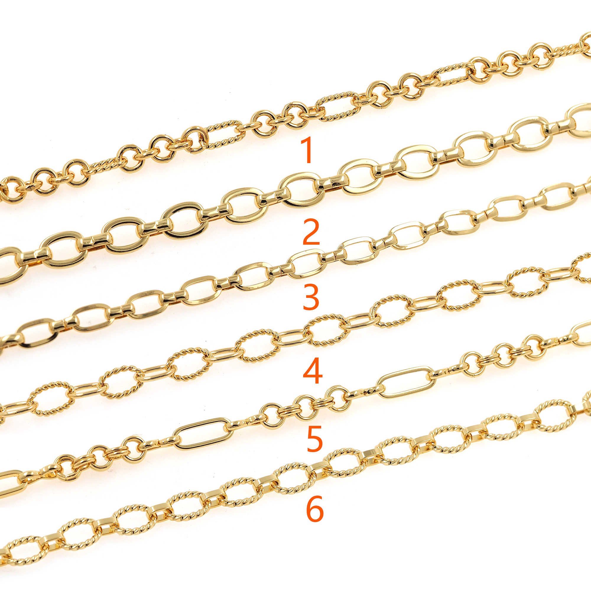 18K Gold Filled Cable Chain Necklace,Dainty Link Chain,Gold Twist Chain Necklace for Women DIY Jewelry Making Supply