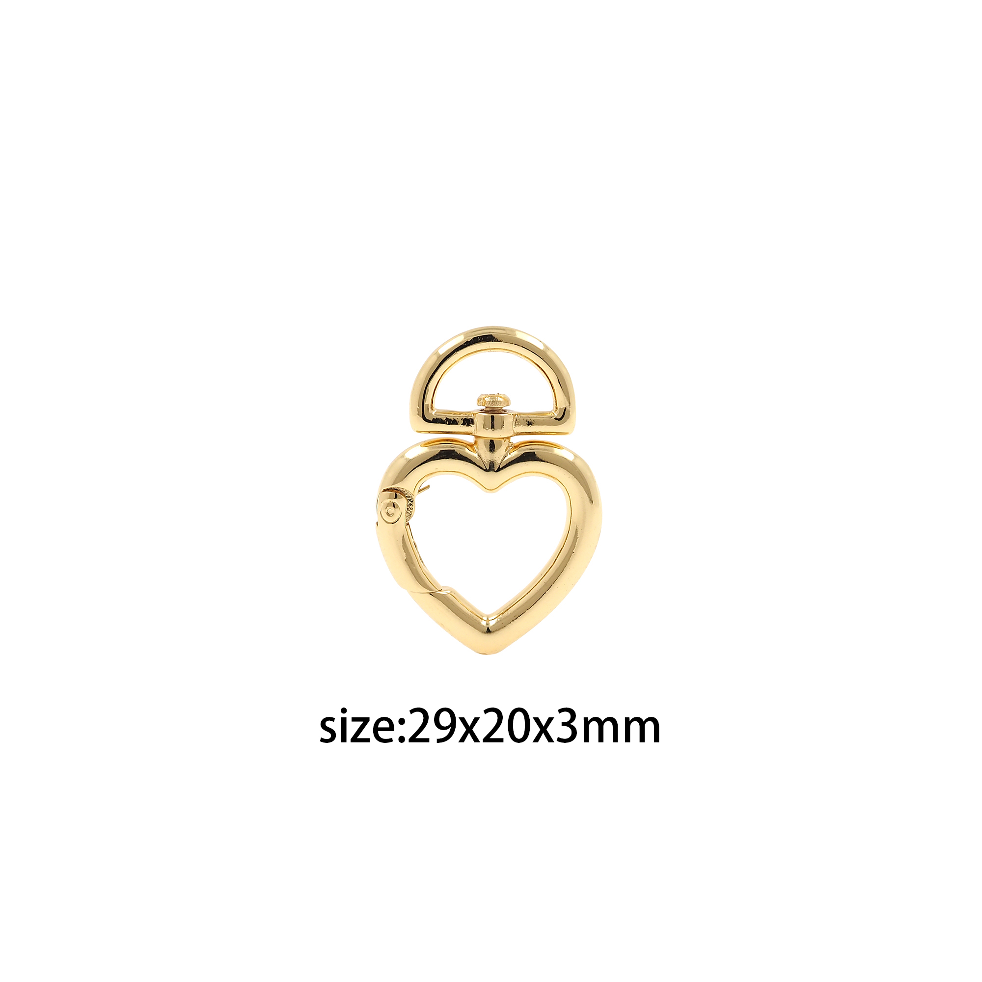 18K Gold Filled Heart Spring Clips,Snap Clasp,Heart Push Gate Buckle Bracelet Necklace for DIY Jewelry Finding Necklace Bracelet