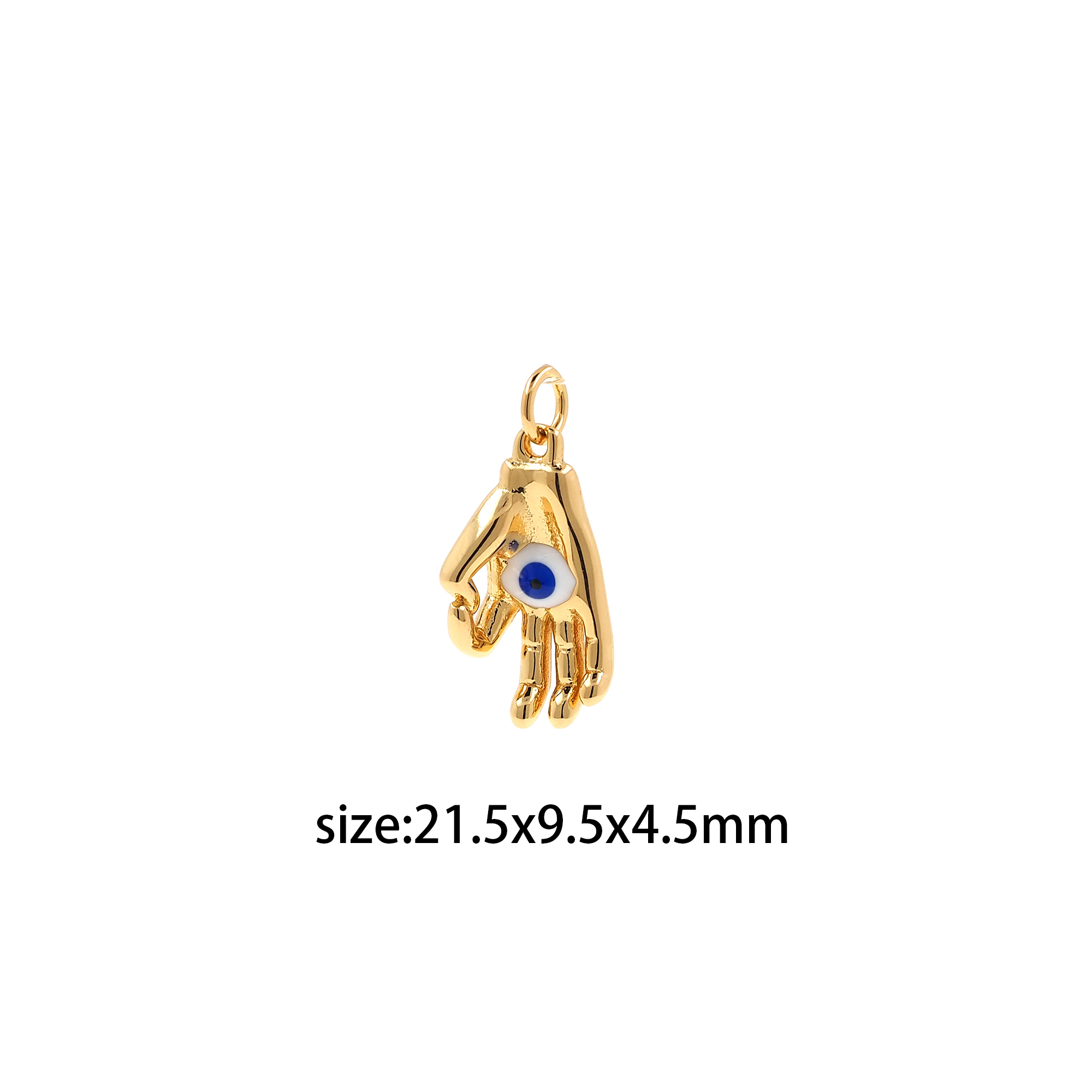 18K Gold Filled Hamsa Pendant,Dainty Hamsa Charm Earrings Necklace for DIY Jewelry Making Supply