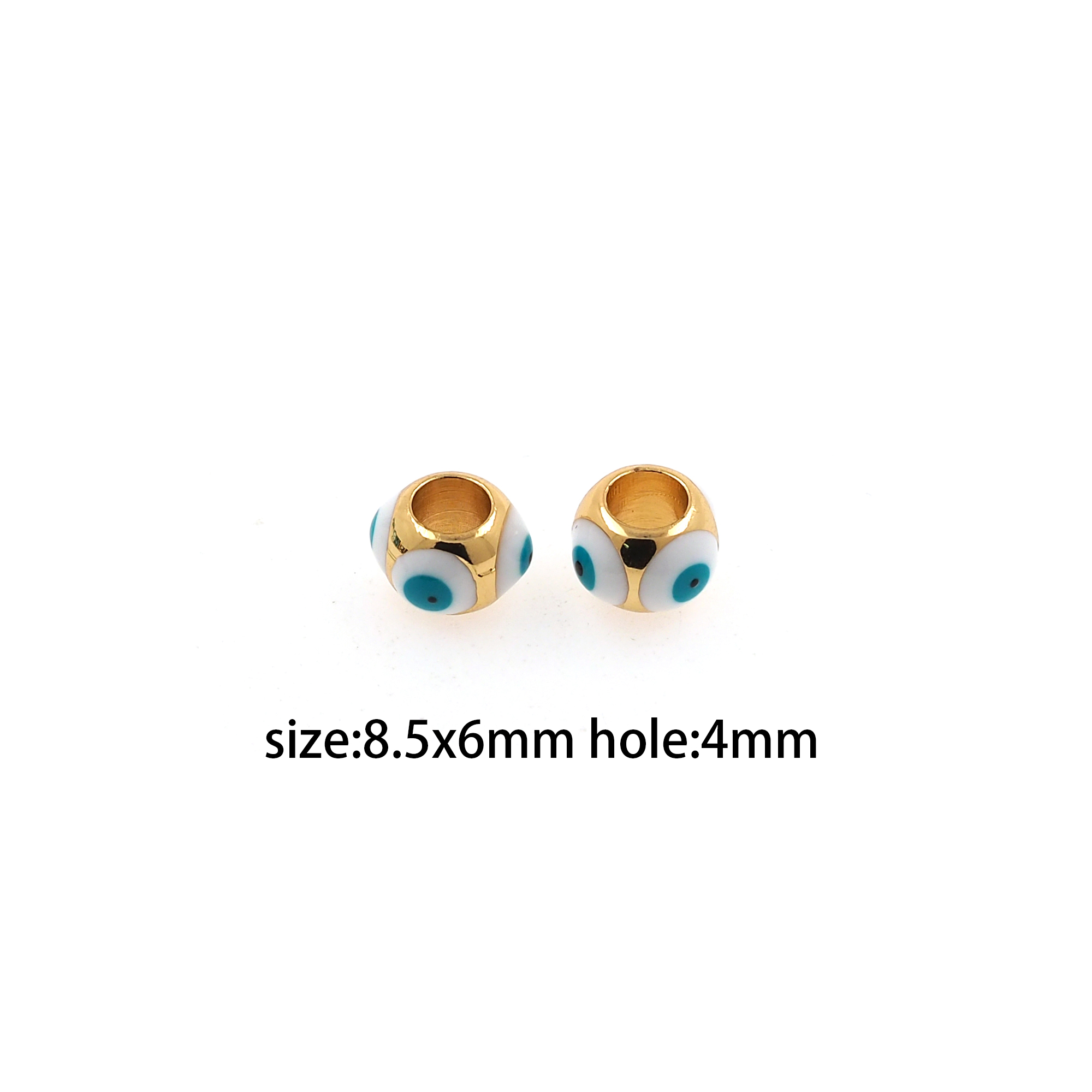 18K Gold Filled Evil Eye Spacer Beads,Colorful Enamel Evil Eye Bead for Bracelet Jewelry Necklace Making Supply