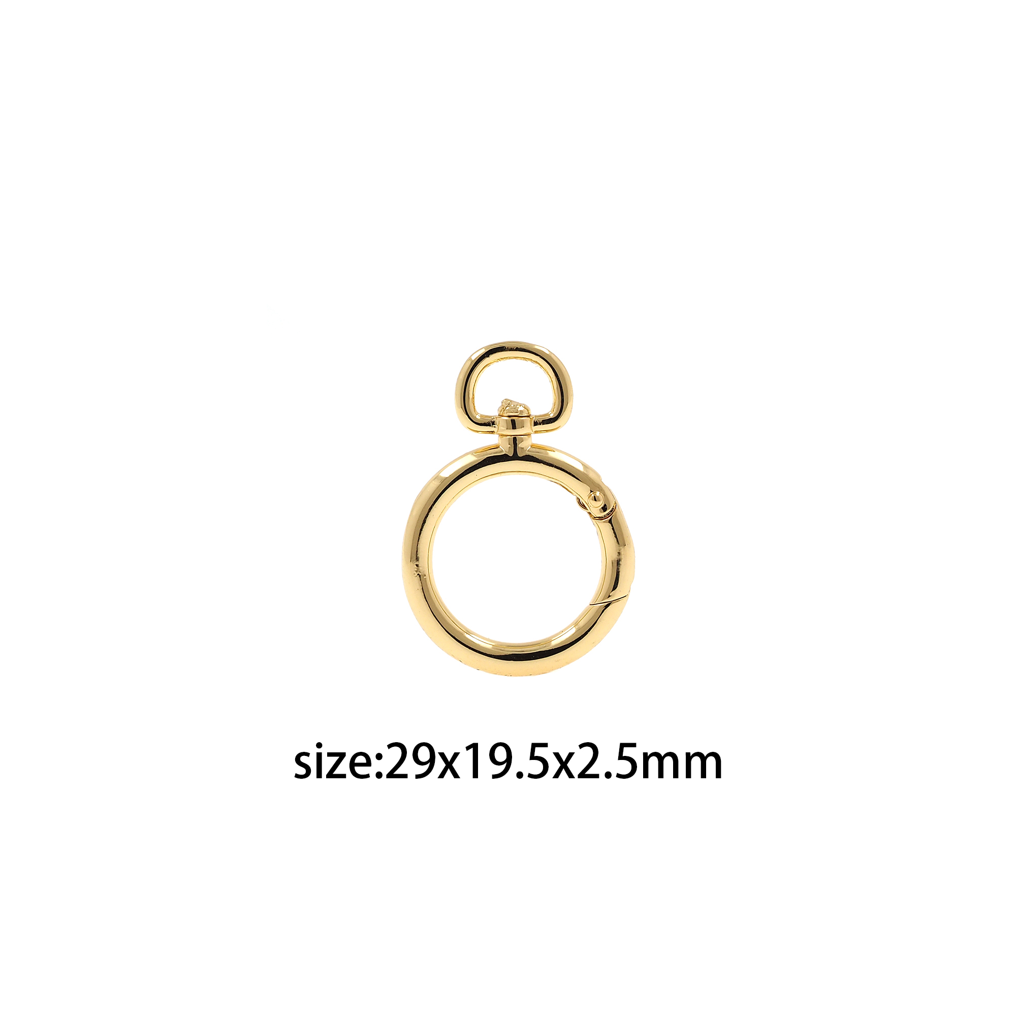 18K Gold Filled Round Spring Clips,Snap Clasp,Round Push Gate Buckle Bracelet Necklace for DIY Jewelry Finding Necklace Bracelet