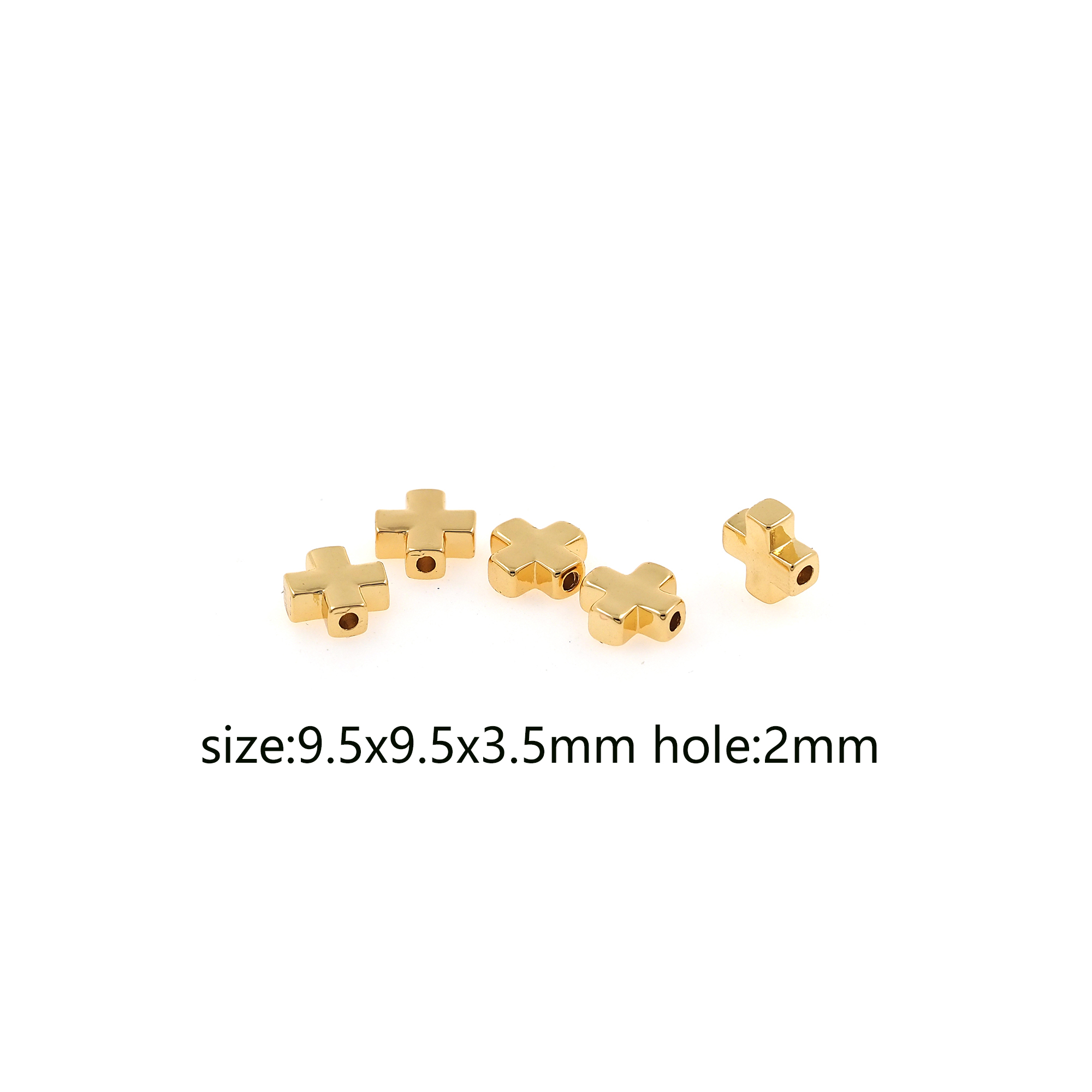 18K Gold Filled Cross Spacer Beads,Dainty Cross Bead for Bracelet Jewelry Necklace Making Supply