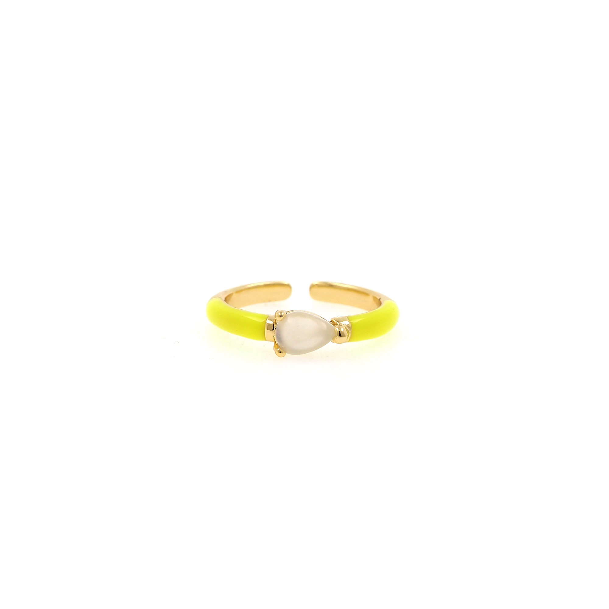 18K Gold Filled Enamel Thin Ring,Teardrop Ring,Adjustable Ring,Minimalist Ring,Open Ring