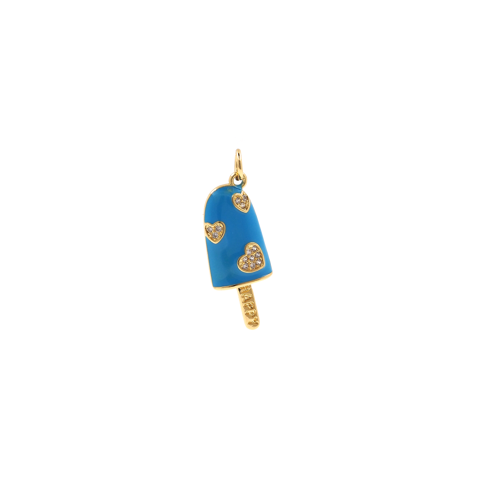 18K Gold Filled Ice Cream Pendant,Enamel Ice Cream Charm Earrings Necklace for DIY Jewelry Making Supply