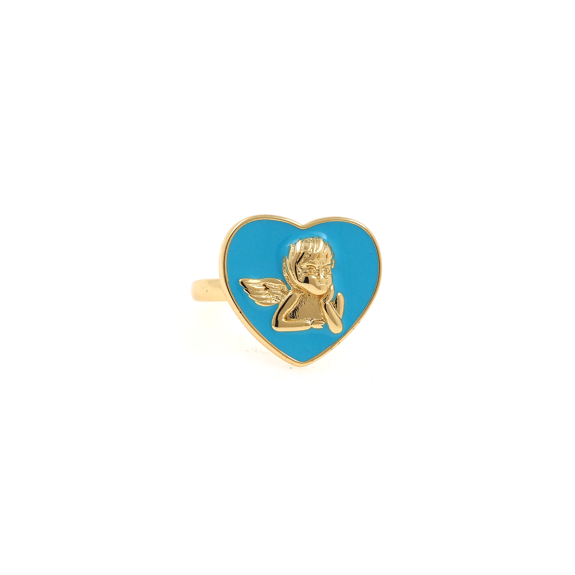 18K Gold Filled Angel Rings,Enamel Angel Ring,Adjustable Ring,Minimalist Ring,Open Ring
