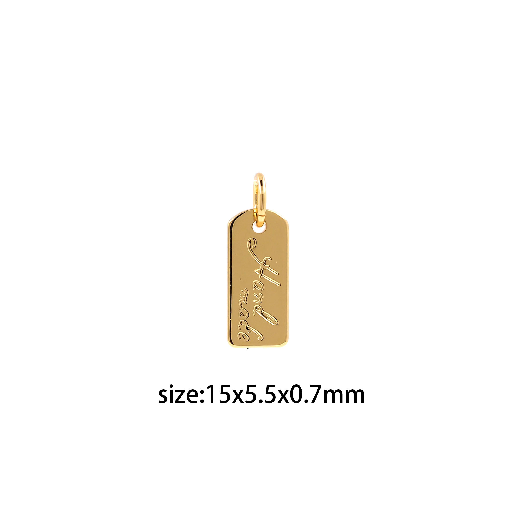 5pcs 18K Gold Filled Rectangle Pendant,Nameplate Charm Earrings Necklace for DIY Jewelry Making Supply