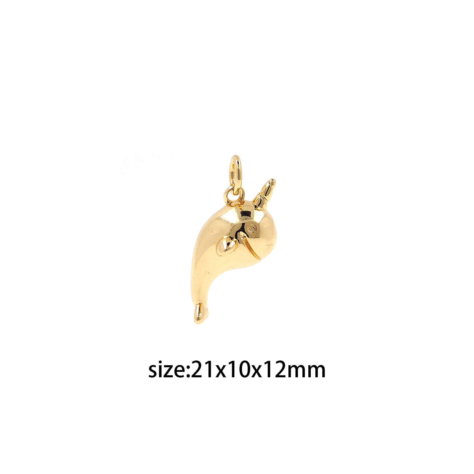 18K Gold Filled Narwhal Pendant,Cute Narwhal Charm Earrings Necklace for DIY Jewelry Making Supply