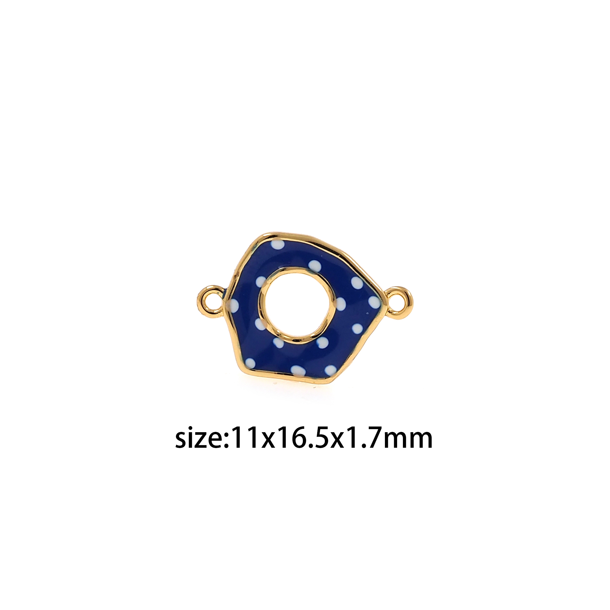 18K Gold Filled Irregular Connector,Enamel Charm Necklace Bracelet for DIY Jewelry Making Supply