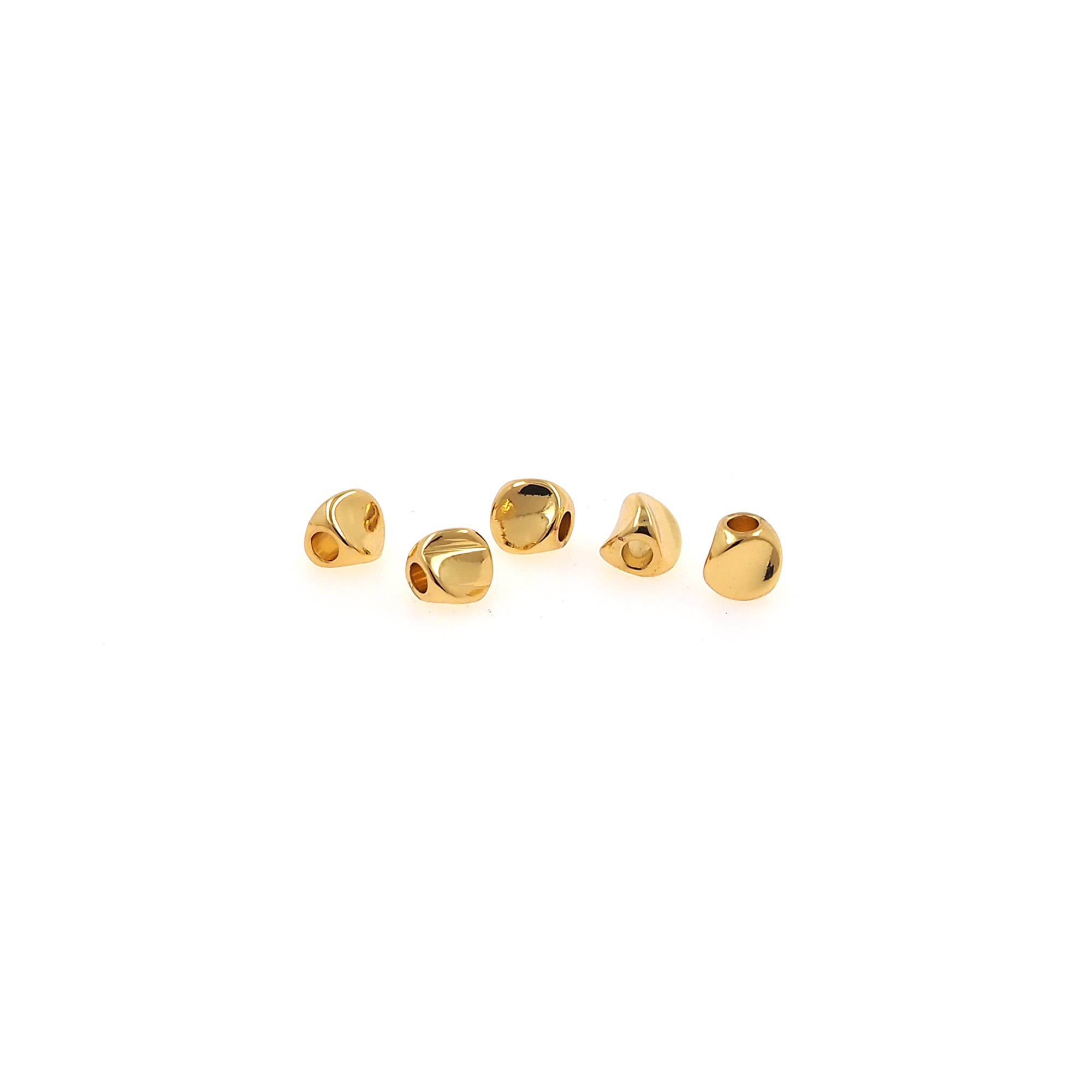 5pcs 18K Gold Filled Triangle Spacer Beads,Irregular Bead for Bracelet Jewelry Necklace Making Supply