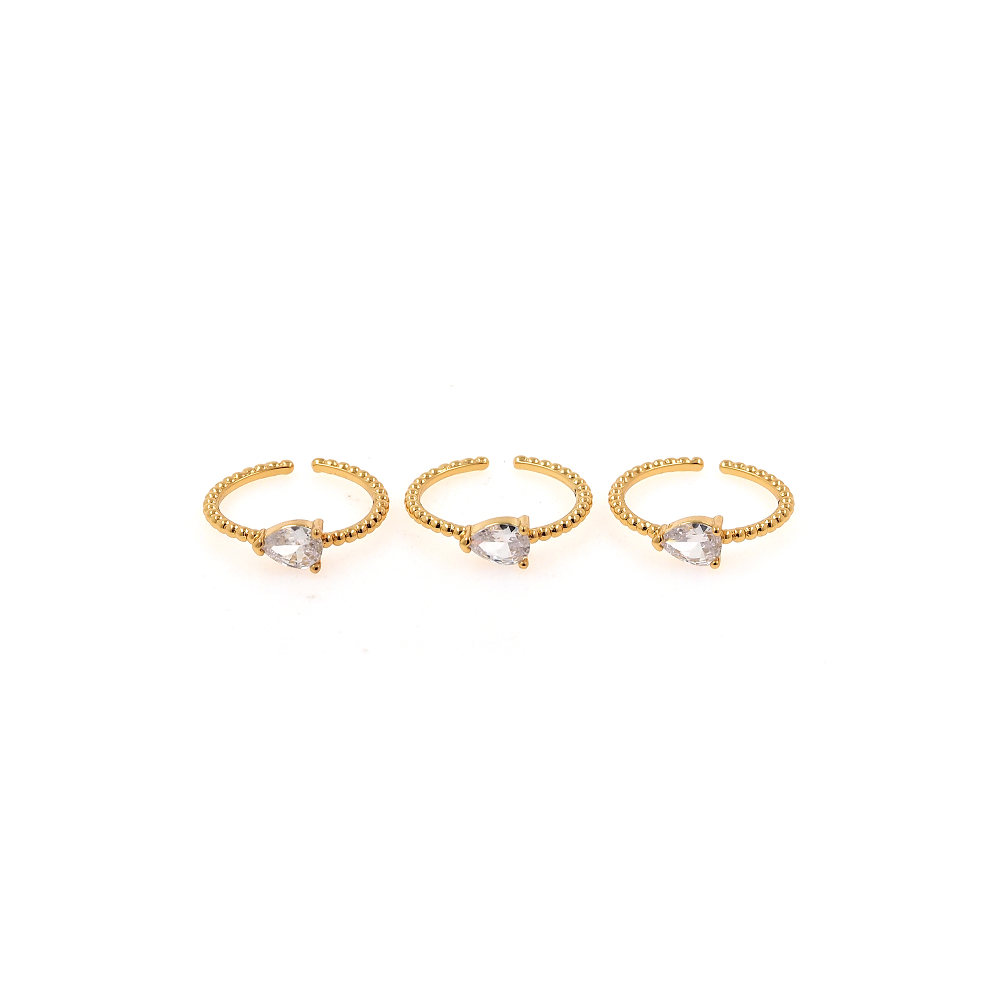 18K Gold Filled Teardrop Rings,CZ Rings,Thin Rings,Adjustable Ring,Minimalist Ring,Open Ring