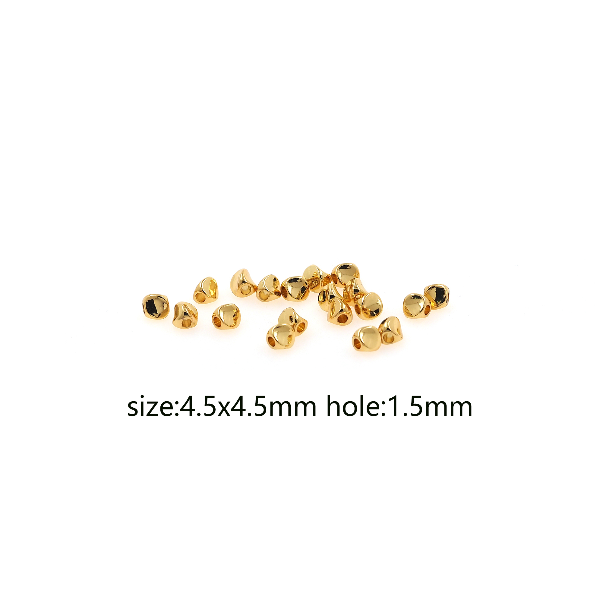 5pcs 18K Gold Filled Triangle Spacer Beads,Irregular Bead for Bracelet Jewelry Necklace Making Supply
