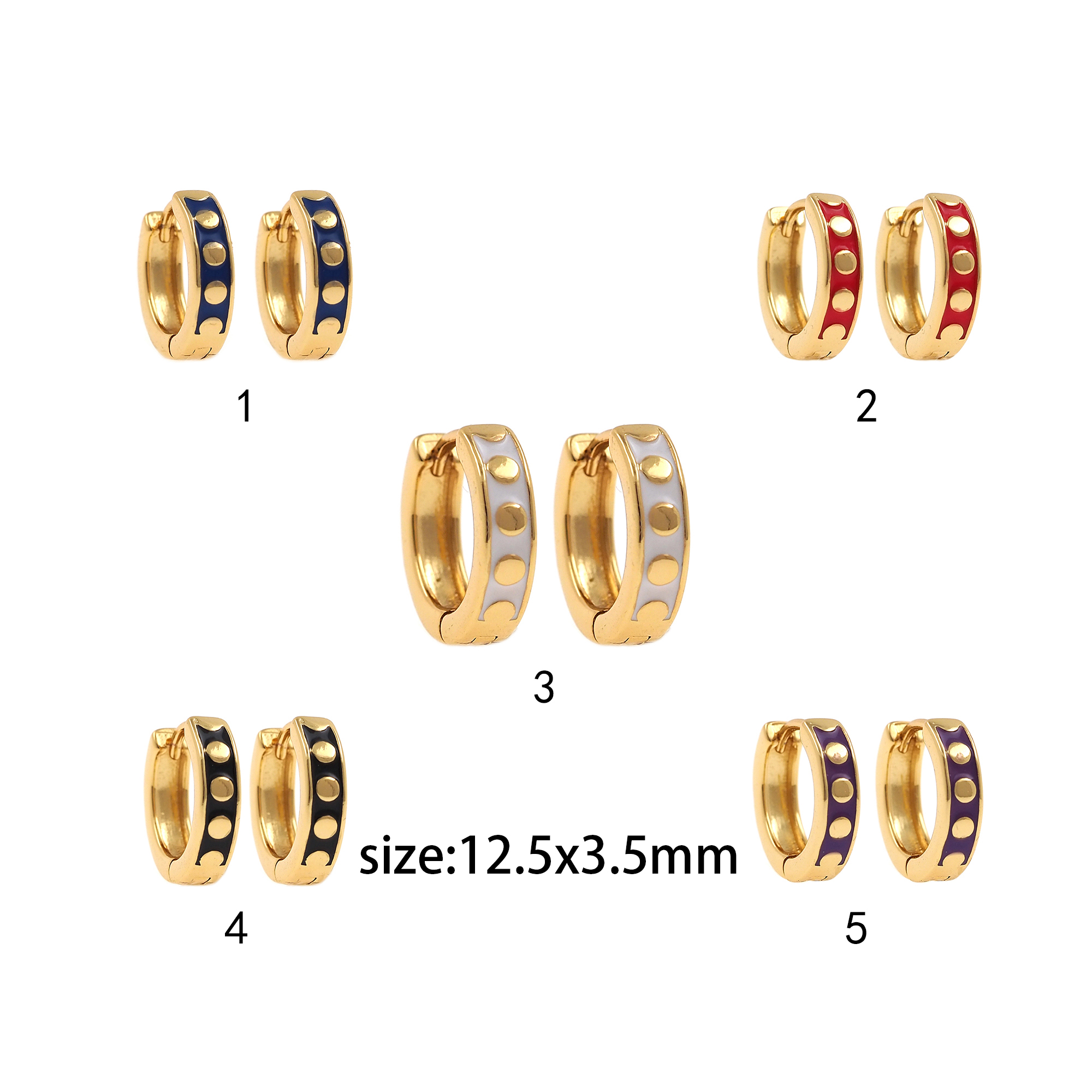 18K Gold Filled Round Hoops,Colorful Enamel Earrings,Minimalist Enamel Earrings,Gold Hoop Earrings,Huggie Earrings