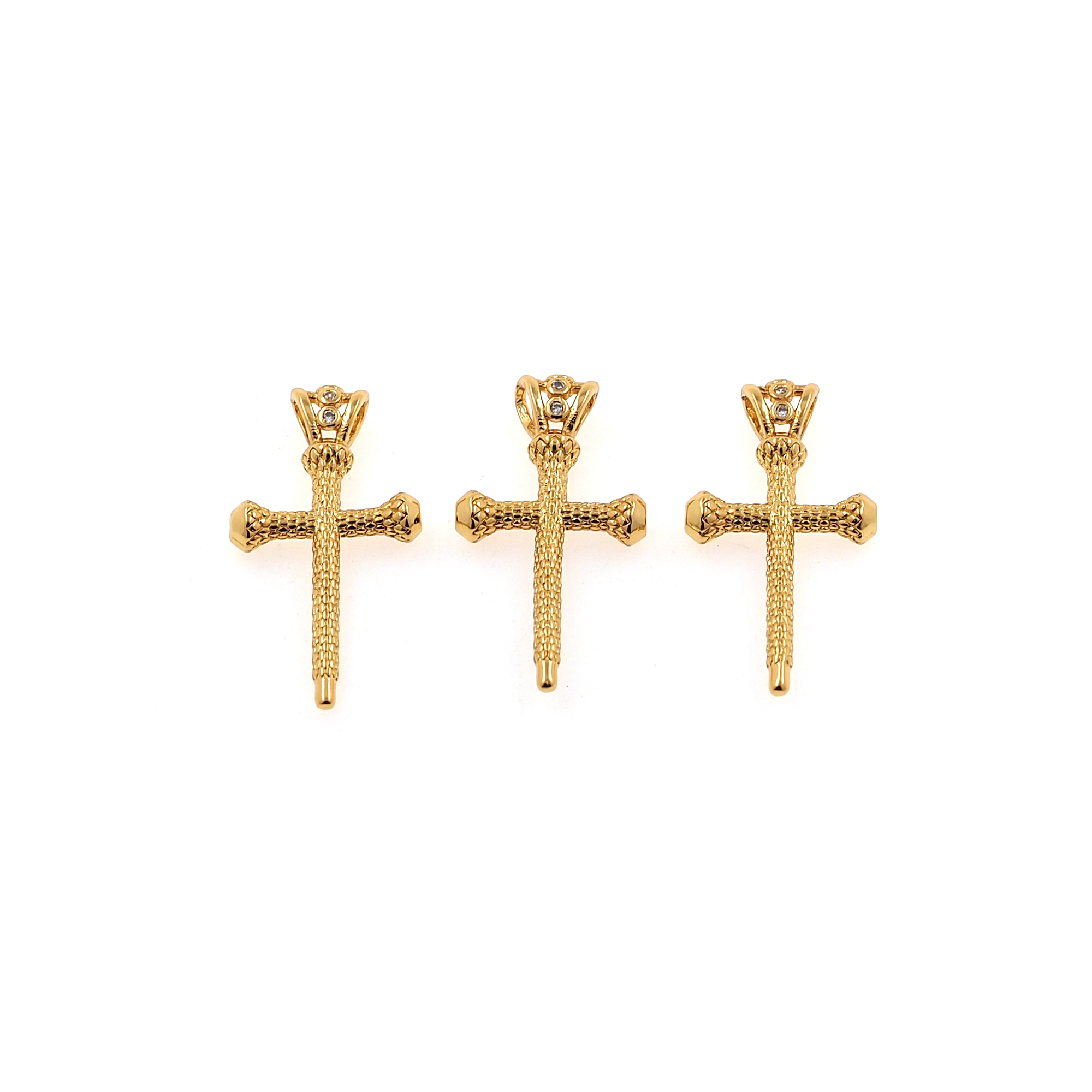 18K Gold Filled Religious Pendant,Dainty Cross Charm Earrings Necklace for DIY Jewelry Making Supply