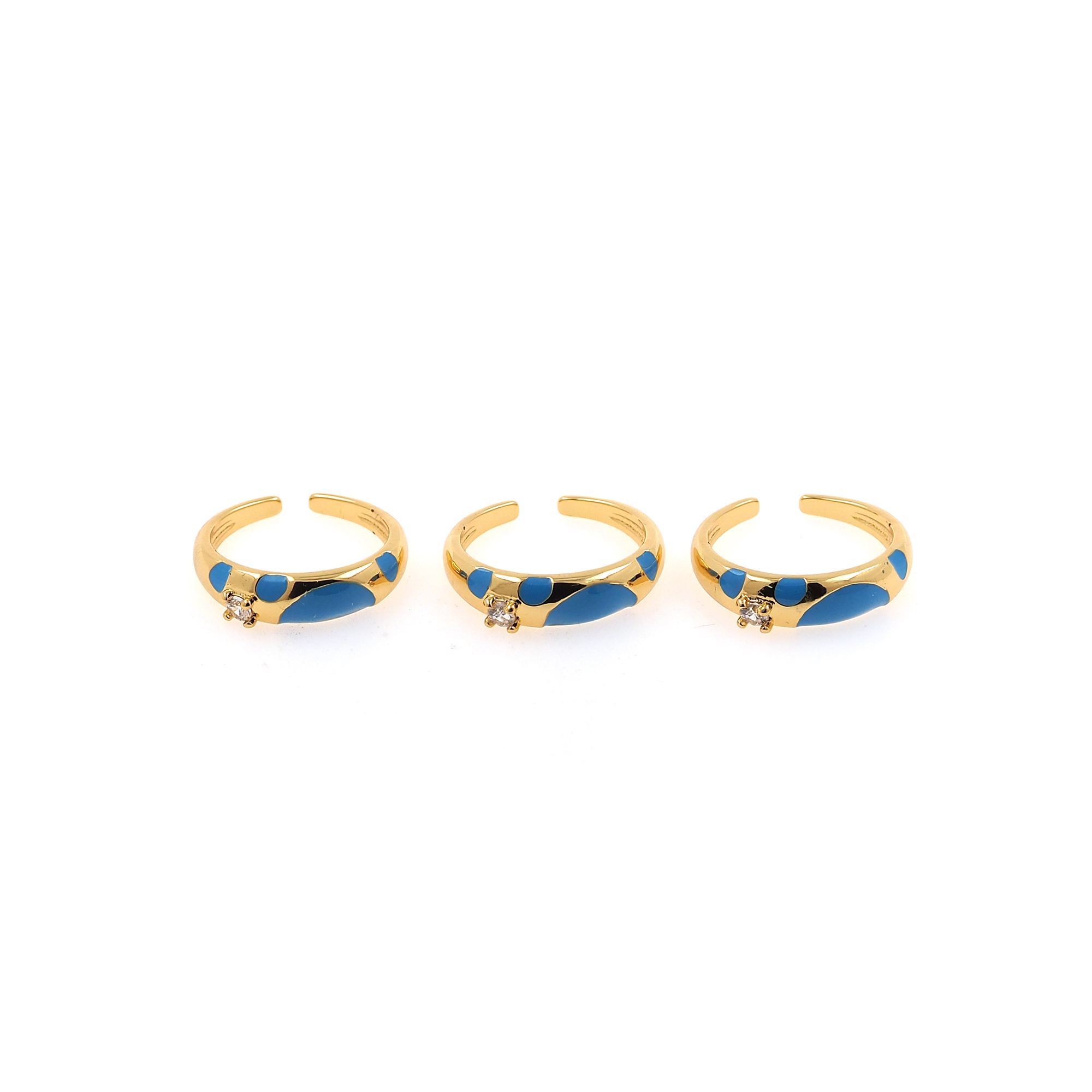 18K Gold Filled Enamel Rings,Dainty Ring,Adjustable Ring,Minimalist Ring,Open Ring