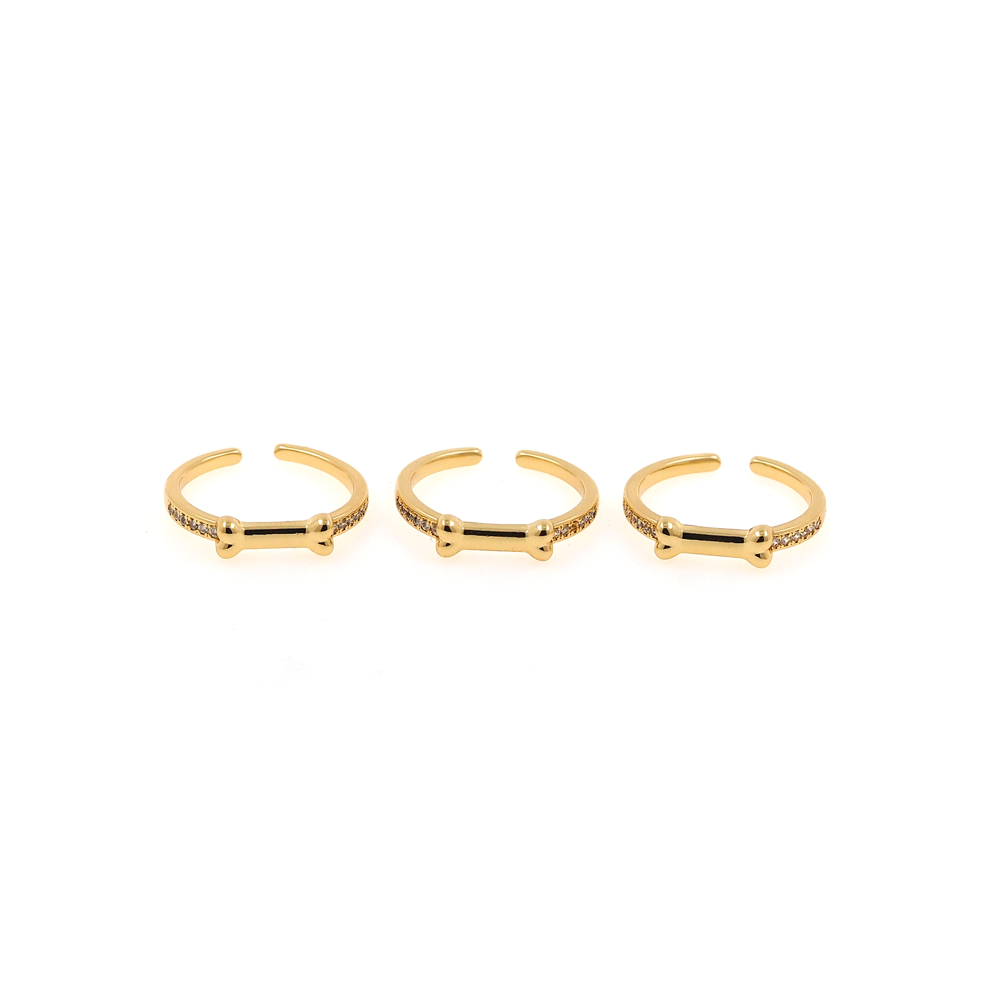 18K Gold Filled Bone Rings,CZ Bone Rings,Adjustable Ring,Minimalist Ring,Open Ring