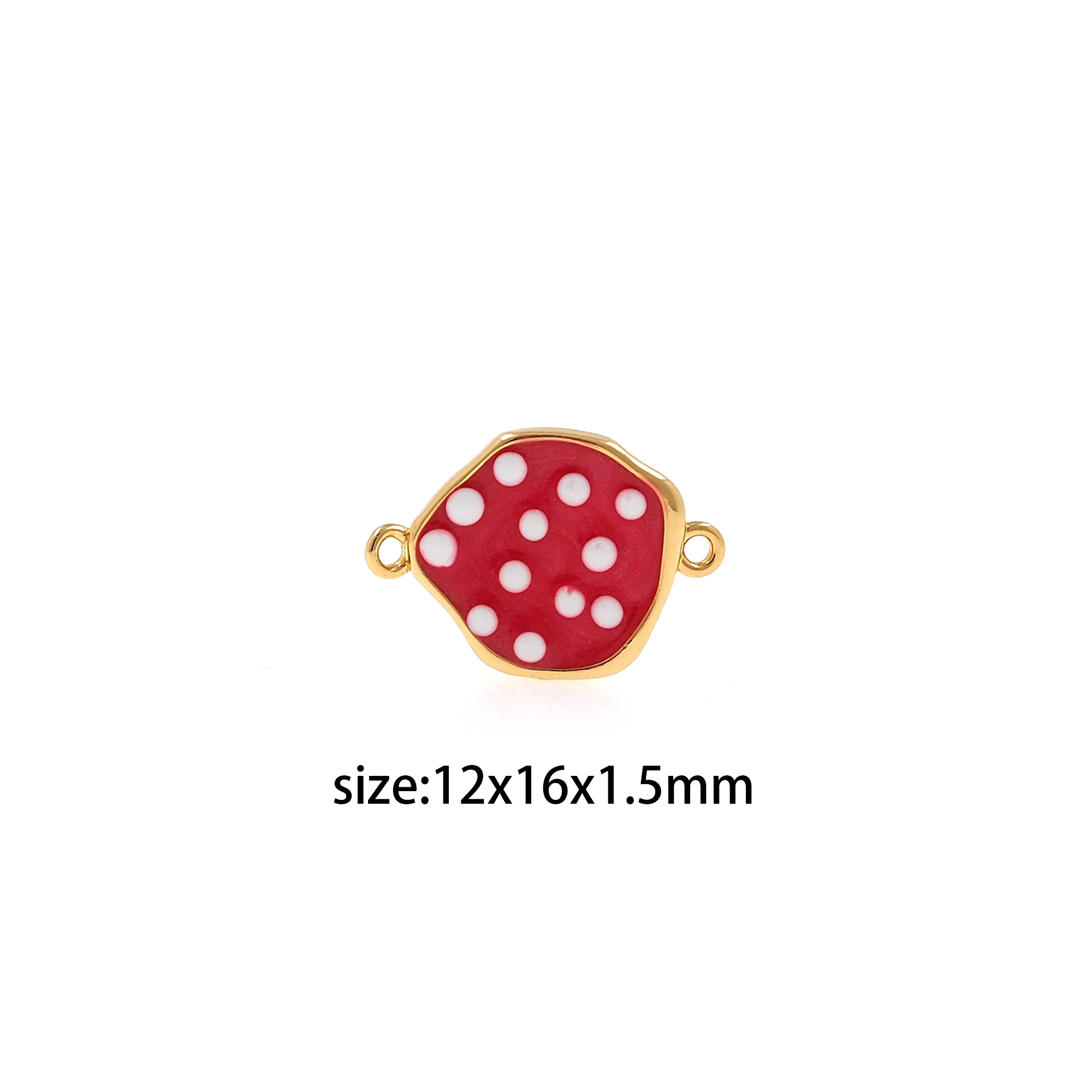 18K Gold Filled Irregular Connector,Enamel Charm Necklace Bracelet for DIY Jewelry Making Supply