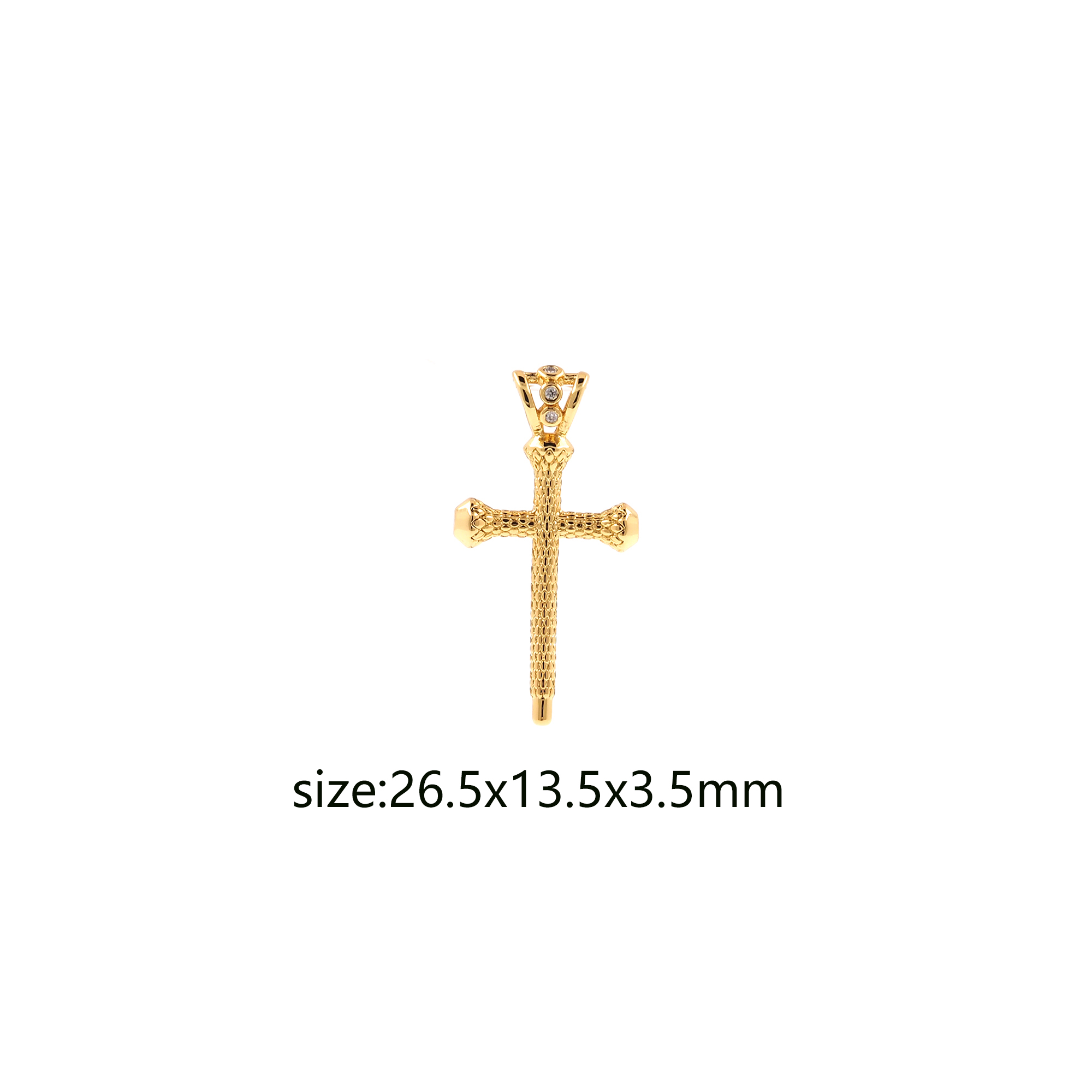 18K Gold Filled Religious Pendant,Dainty Cross Charm Earrings Necklace for DIY Jewelry Making Supply