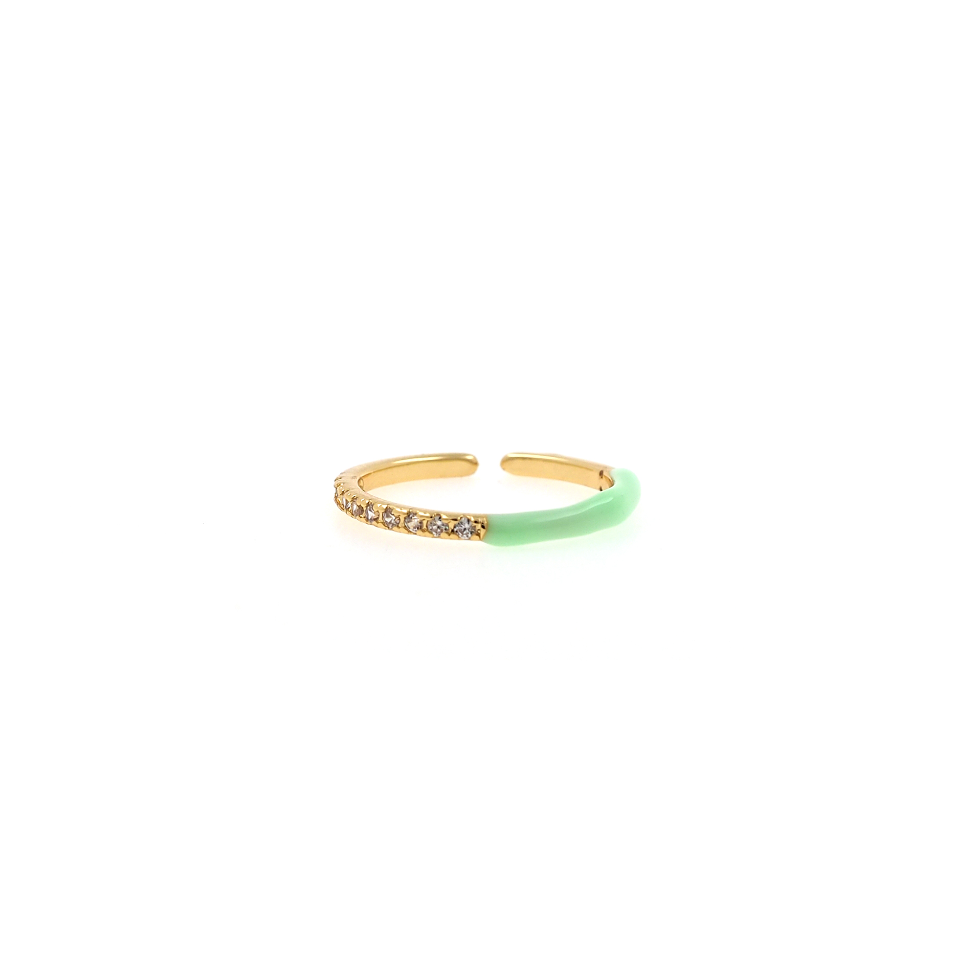 18K Gold Filled Enamel Thin Ring,Adjustable Ring,Minimalist Ring,Open Ring